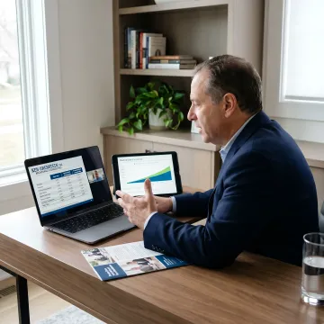 Advisor explaining conservative investment options