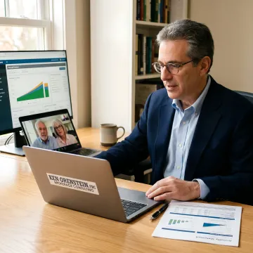 Advisor explaining annuity review process to a client