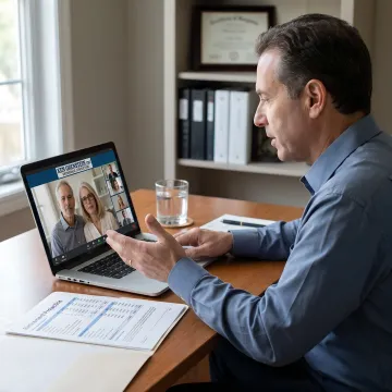 Advisor explaining fixed indexed annuity benefits