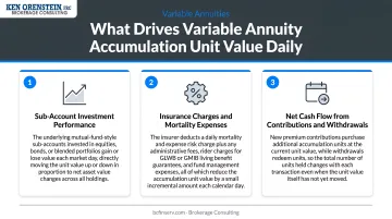 Three forces driving variable annuity accumulation unit value changes daily