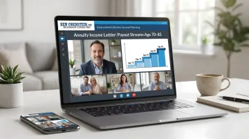 Payout-date annuity ladder income streams escalating from age 70 to 85