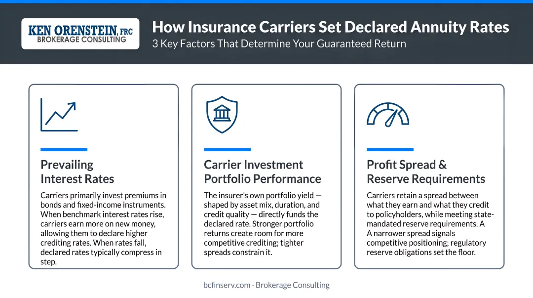 Three key factors insurance companies use to set declared annuity rates