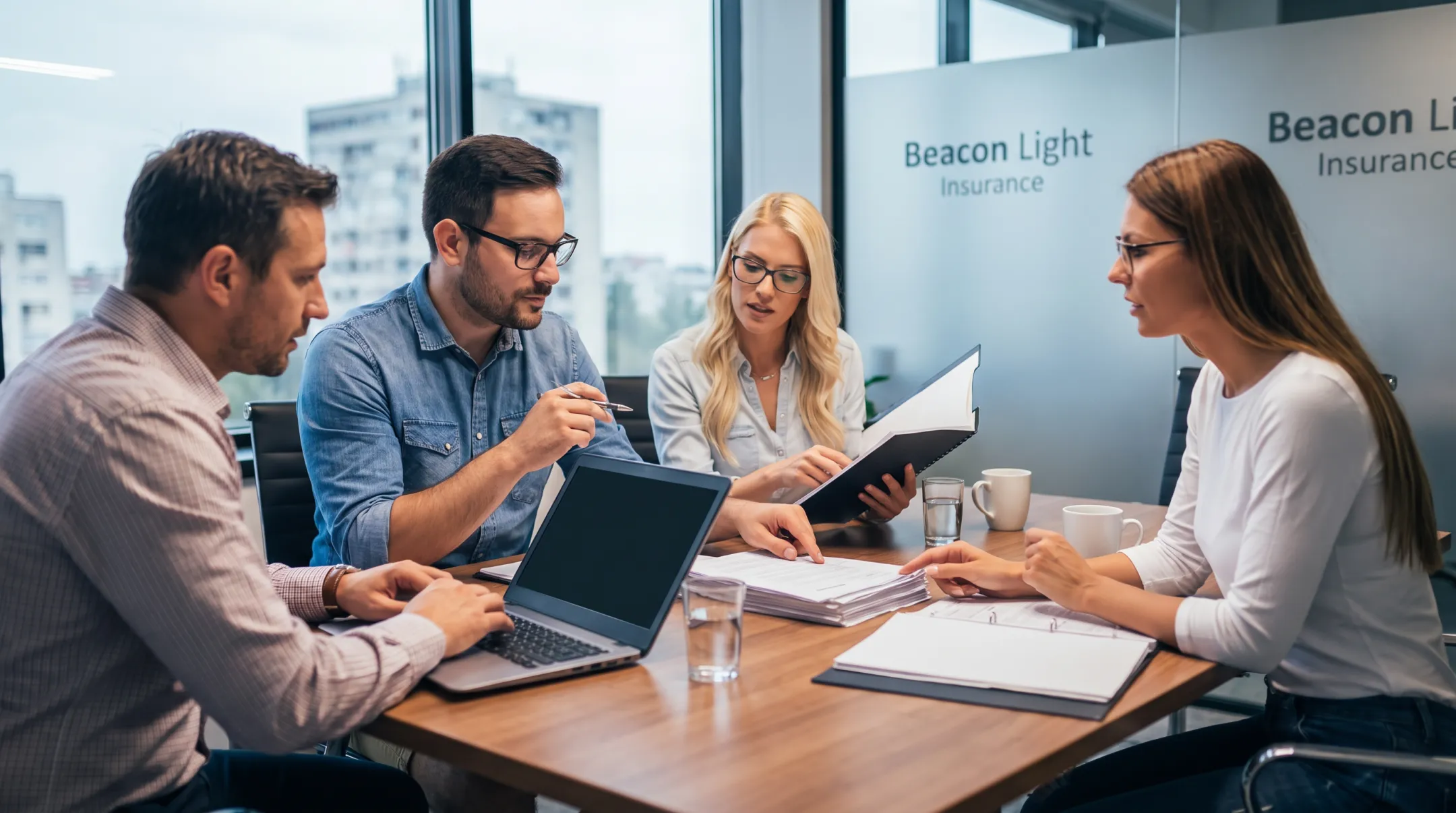 Insurance professionals advising independent contractors about coverage options