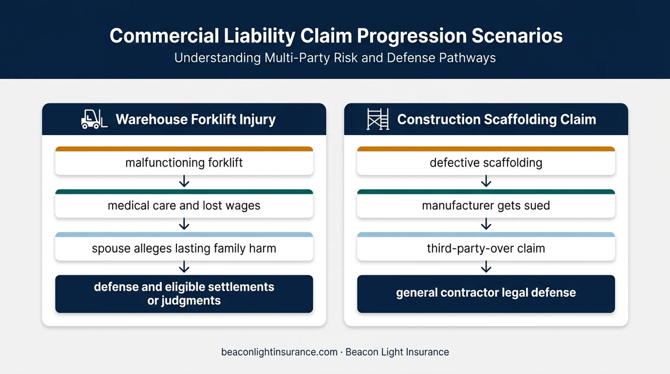 Two employers liability insurance claim scenarios and coverage response