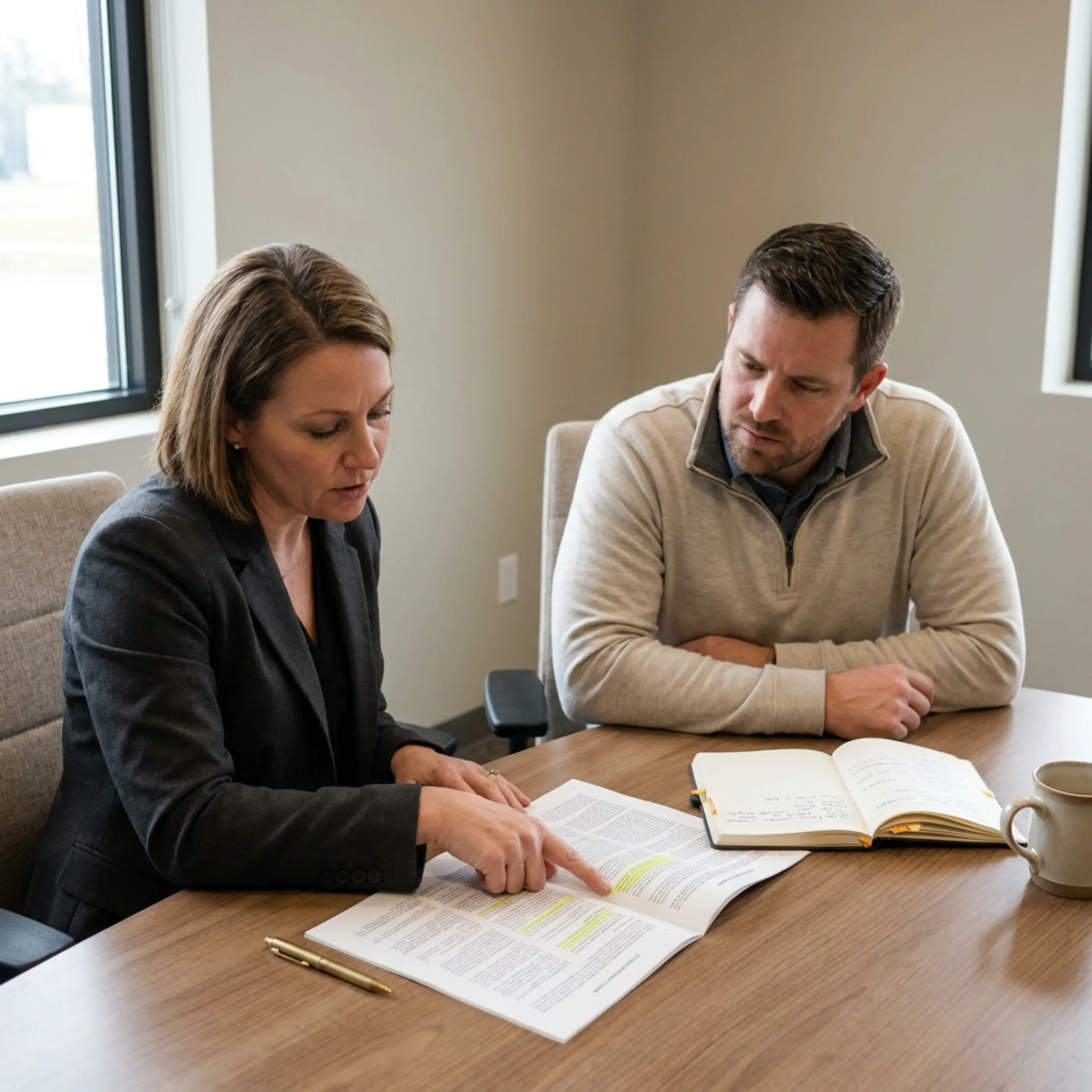 Insurance advisor explaining general liability coverage to an LLC owner