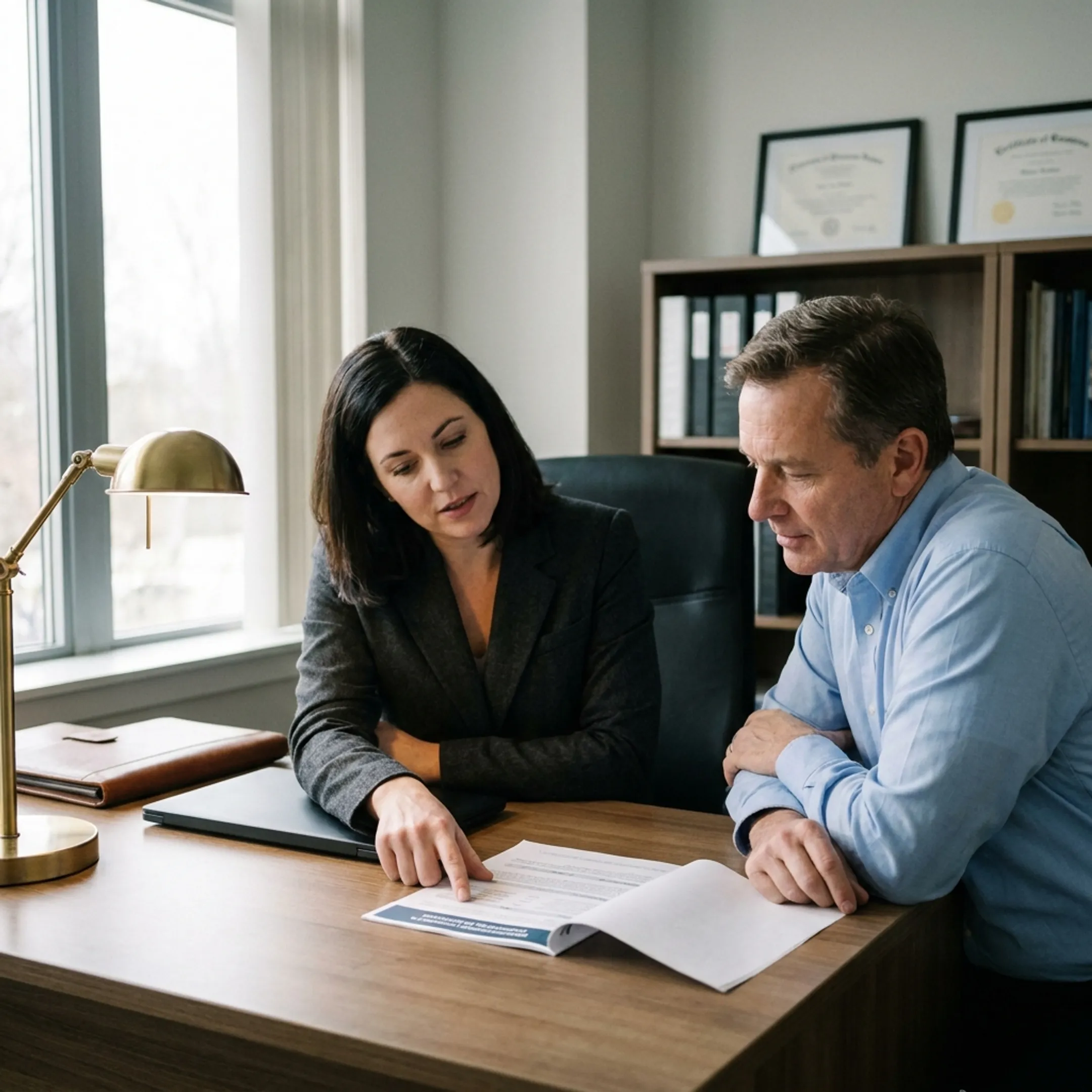 Business owner discussing commercial insurance coverage with an independent agent