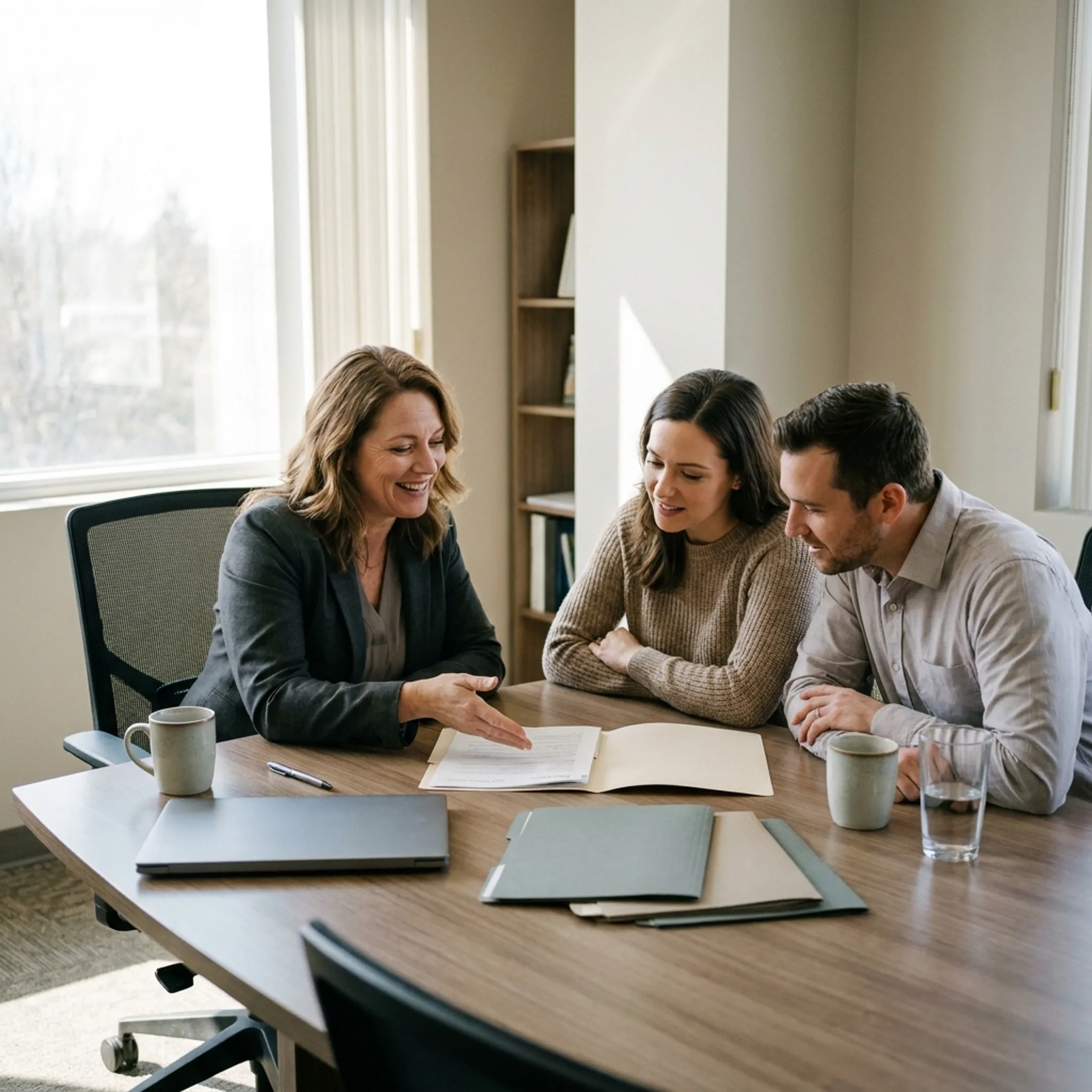 Insurance professional explaining personalized coverage options to an Idaho family