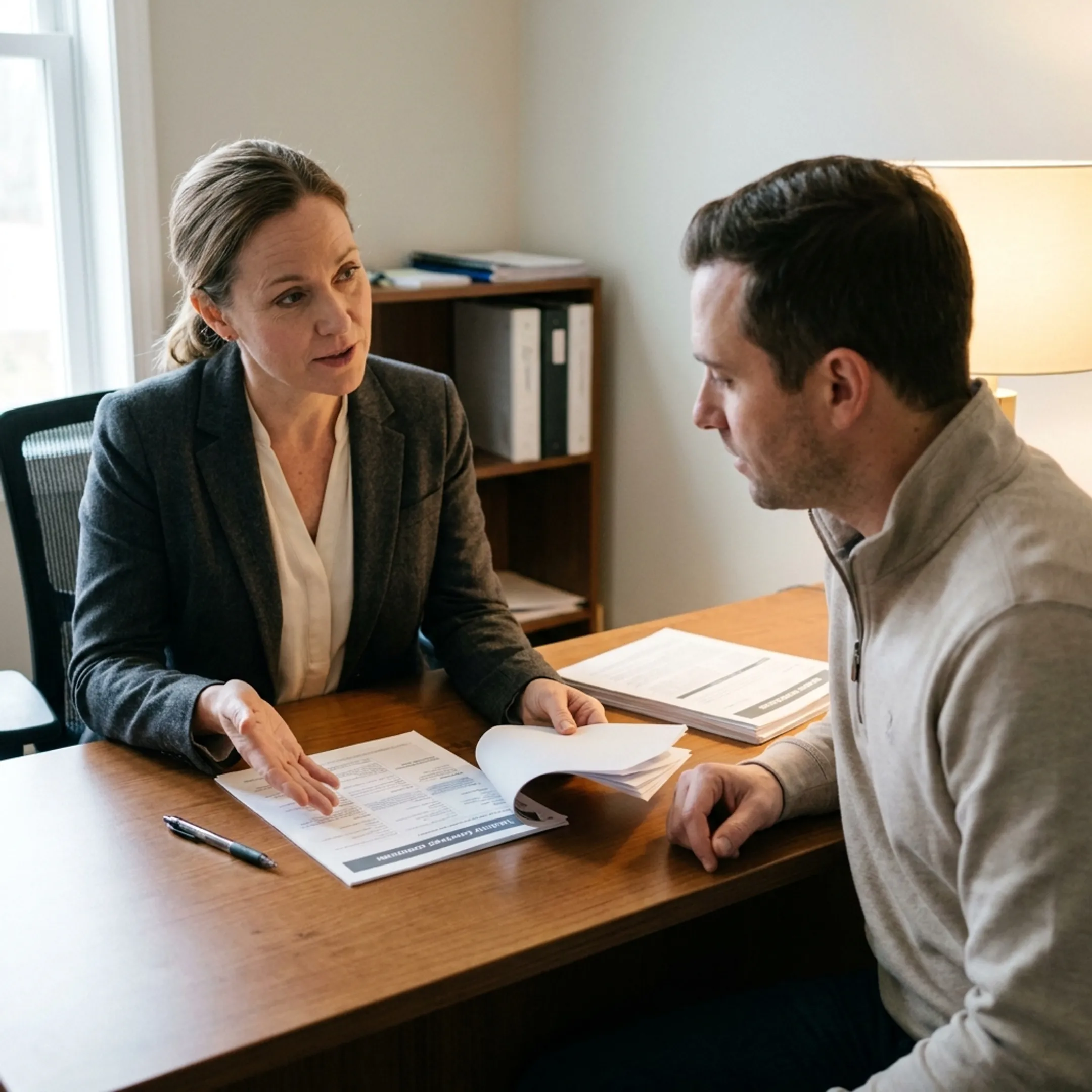 Insurance professional discussing special event coverage with a client