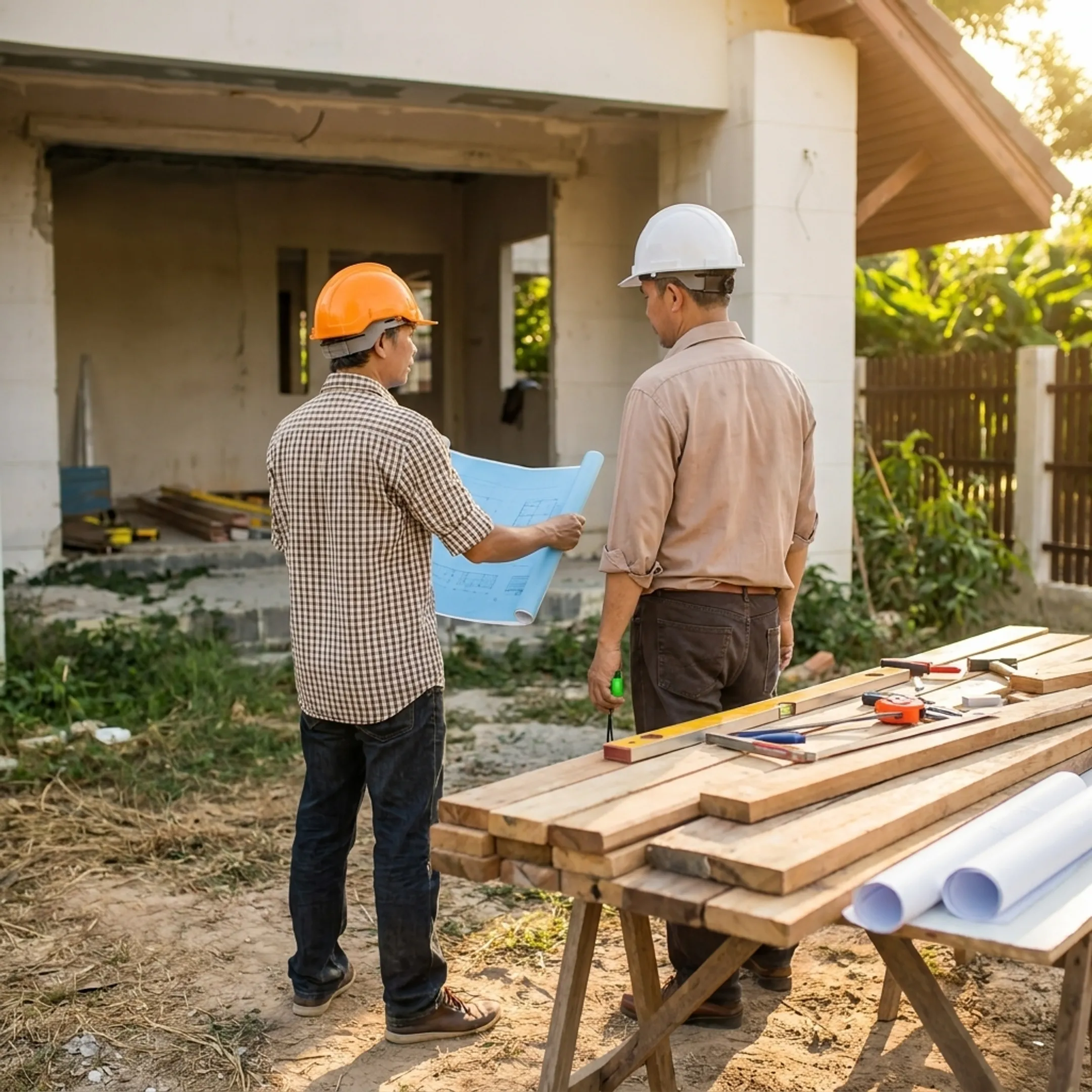 Insurance advisor discussing installation project coverage with a contractor