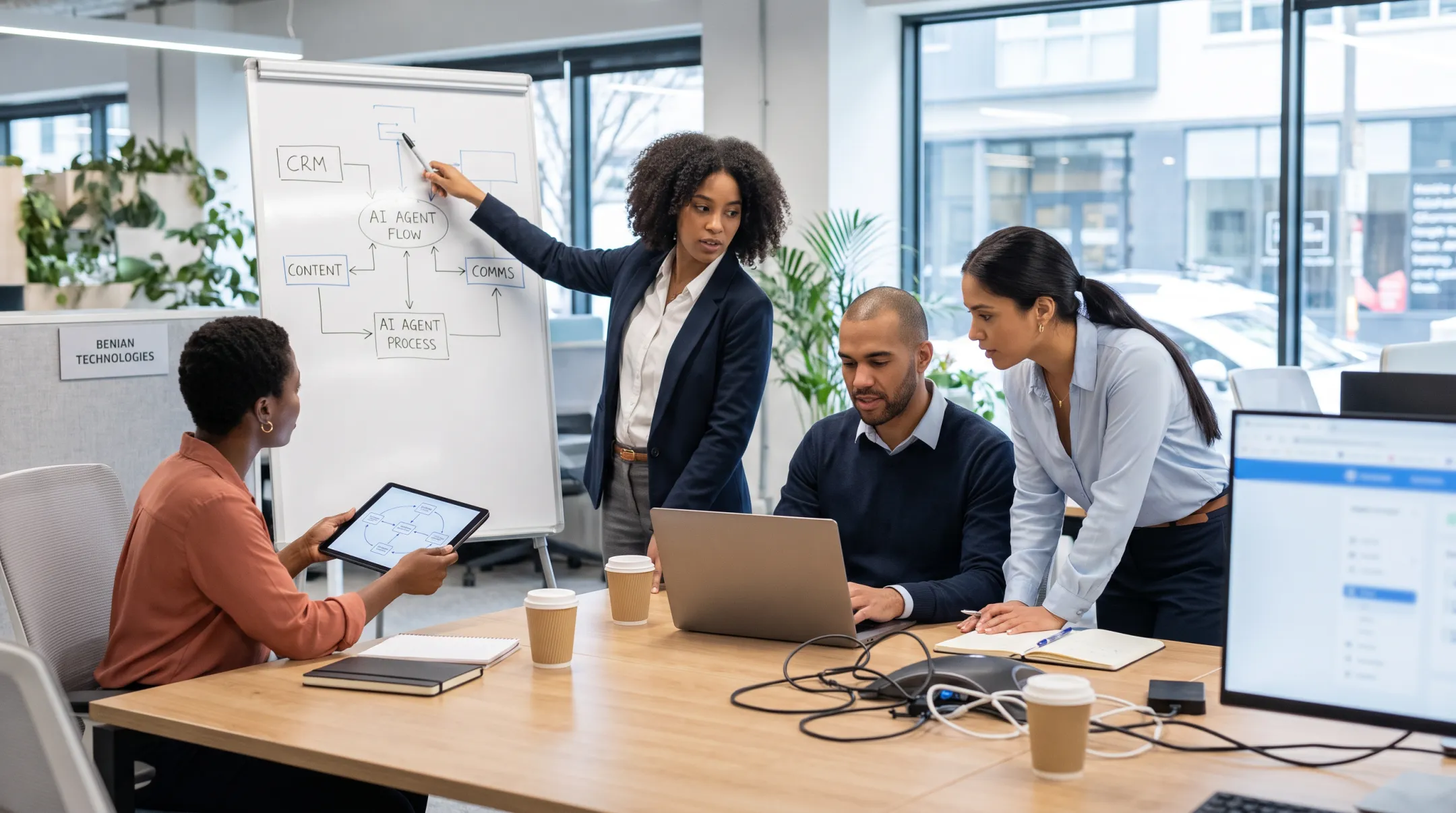 Benian Technologies AI visibility implementation and customer communication workflow