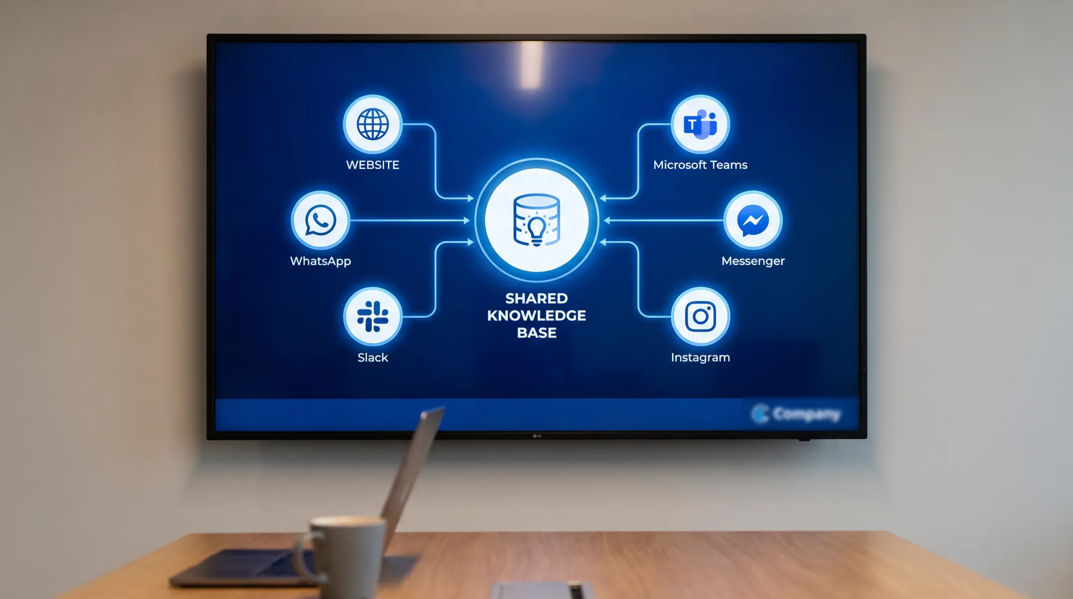 Custom omnichannel business chatbot connecting customers and employees