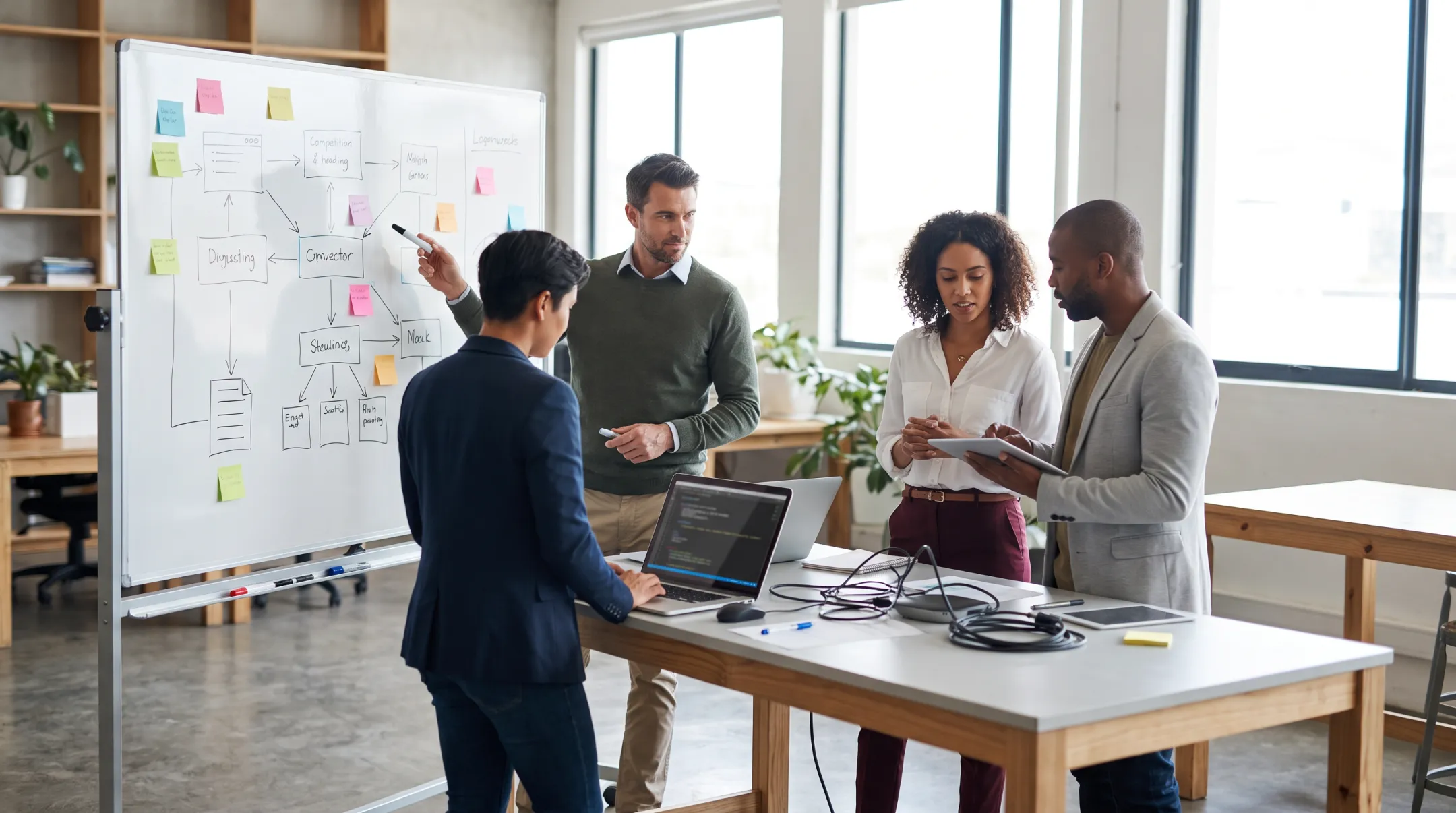 Business process automation consultants designing connected workflow solutions for clients