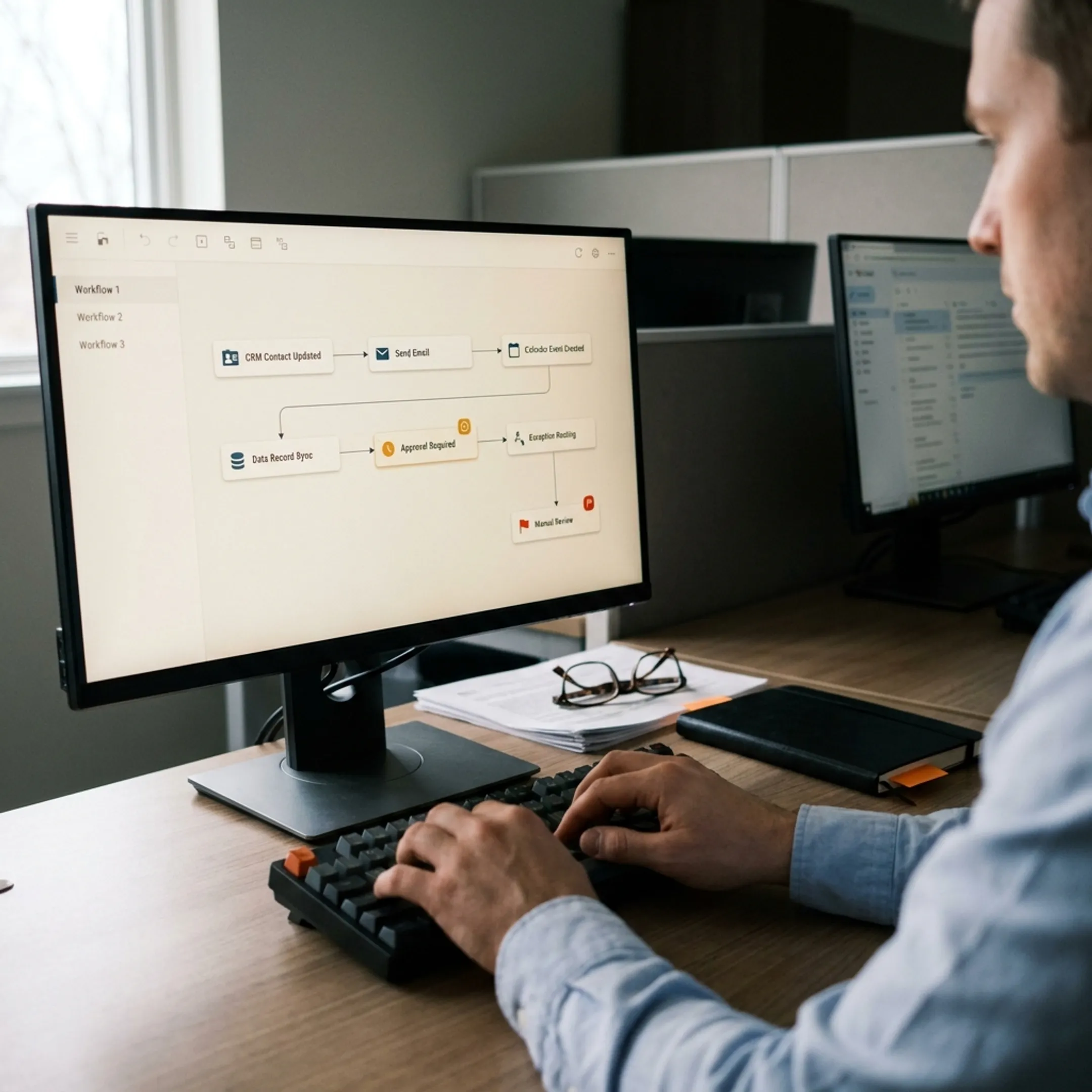 Custom automation workflow connecting business software systems