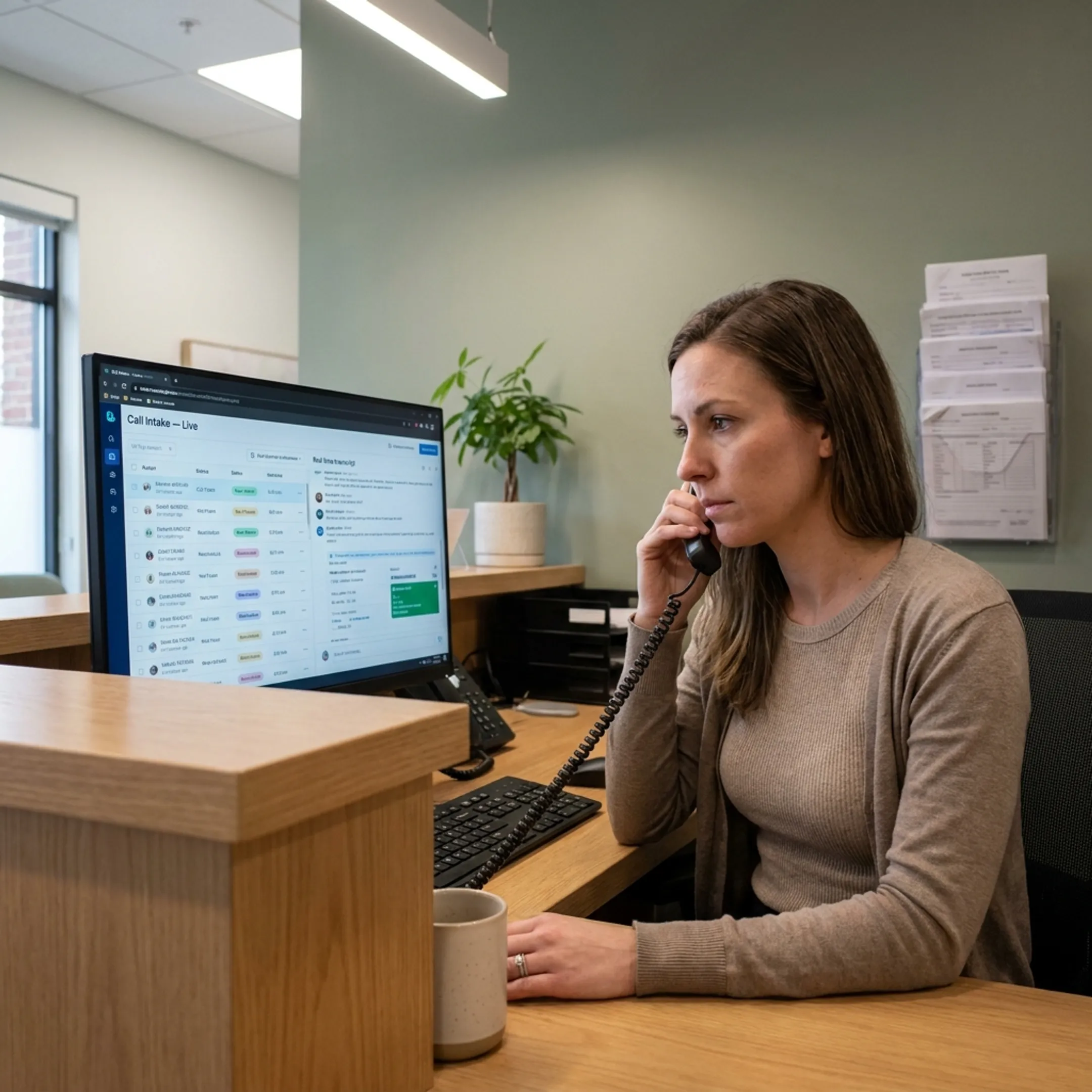 AI receptionist workflow supporting dental patient calls and appointment requests