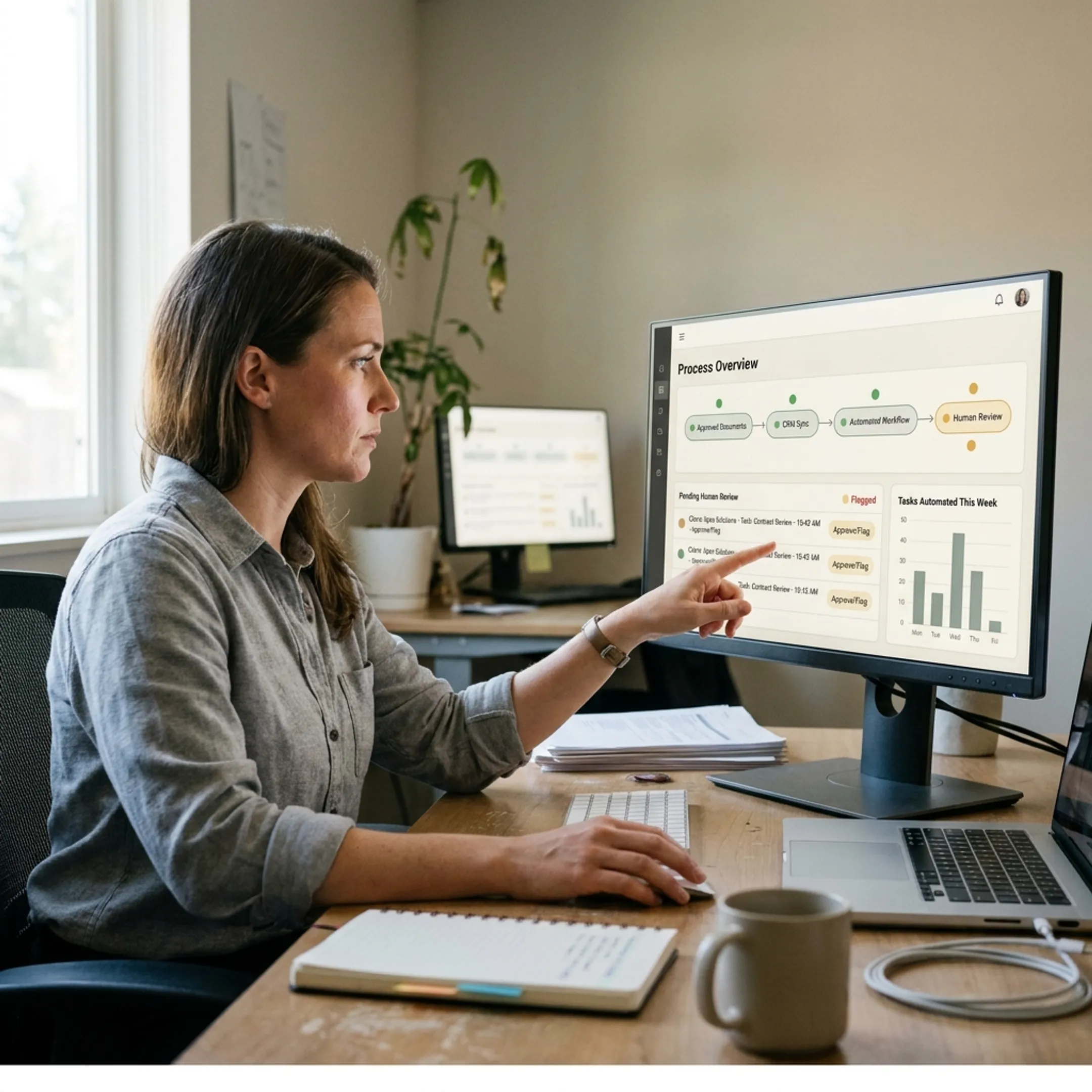 Generative AI workflow connecting business data and customer communication