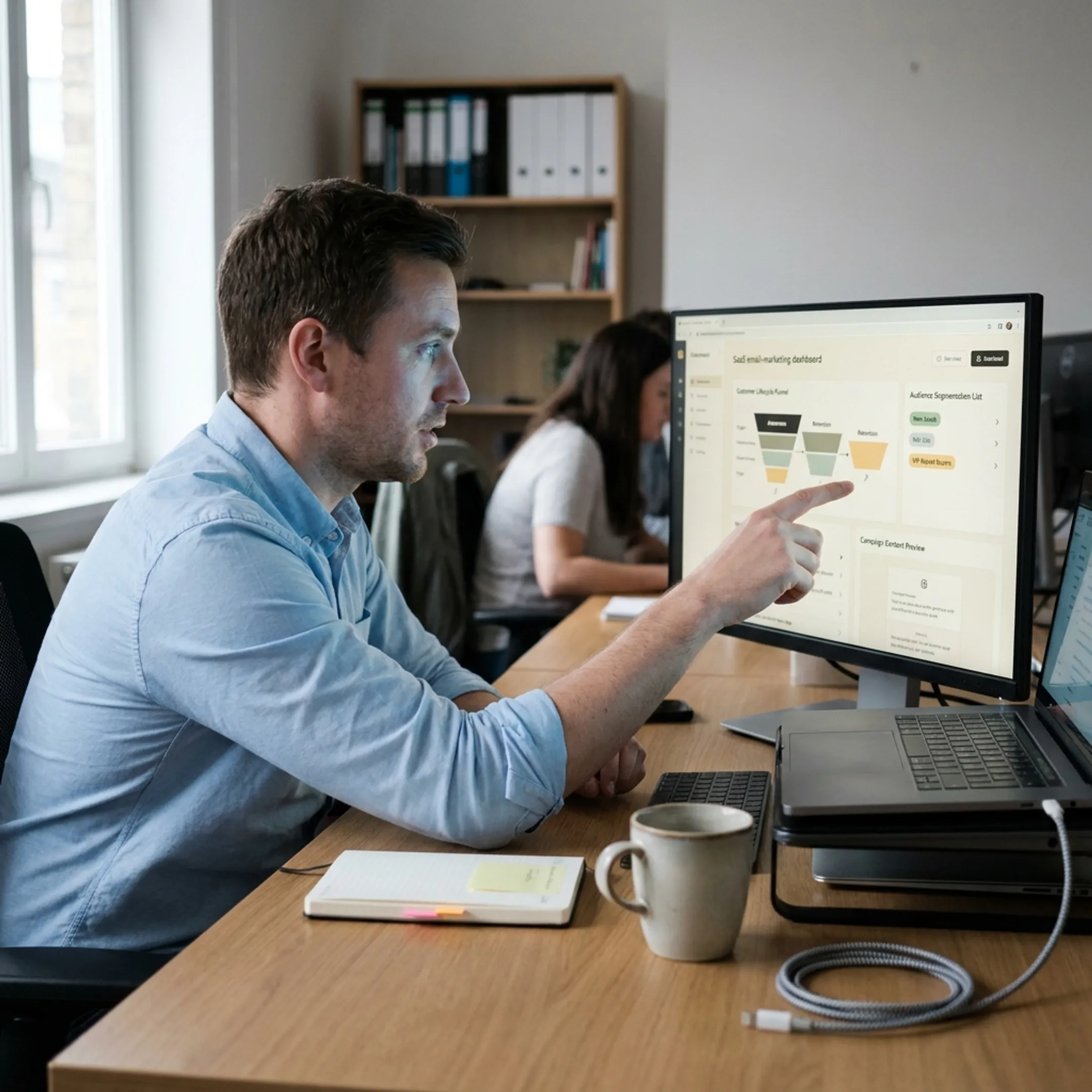Franchise email marketing dashboard showing customer journeys and campaign performance