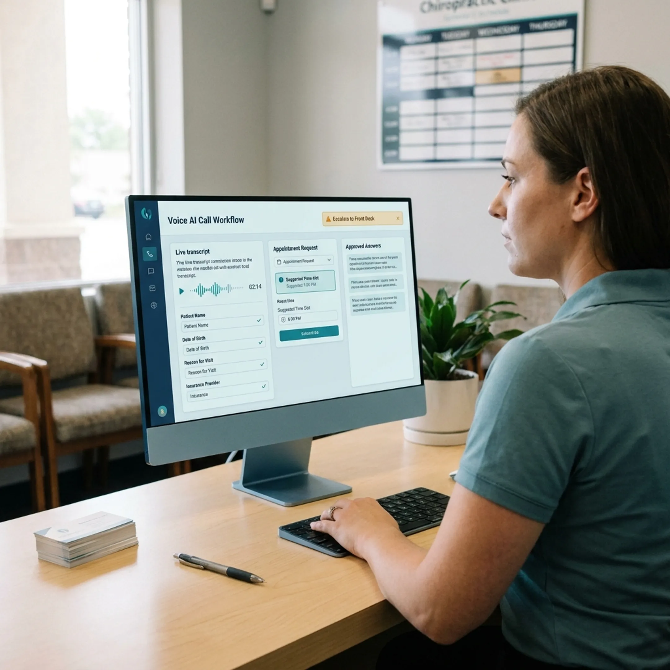 AI voice workflow capturing a chiropractic enquiry