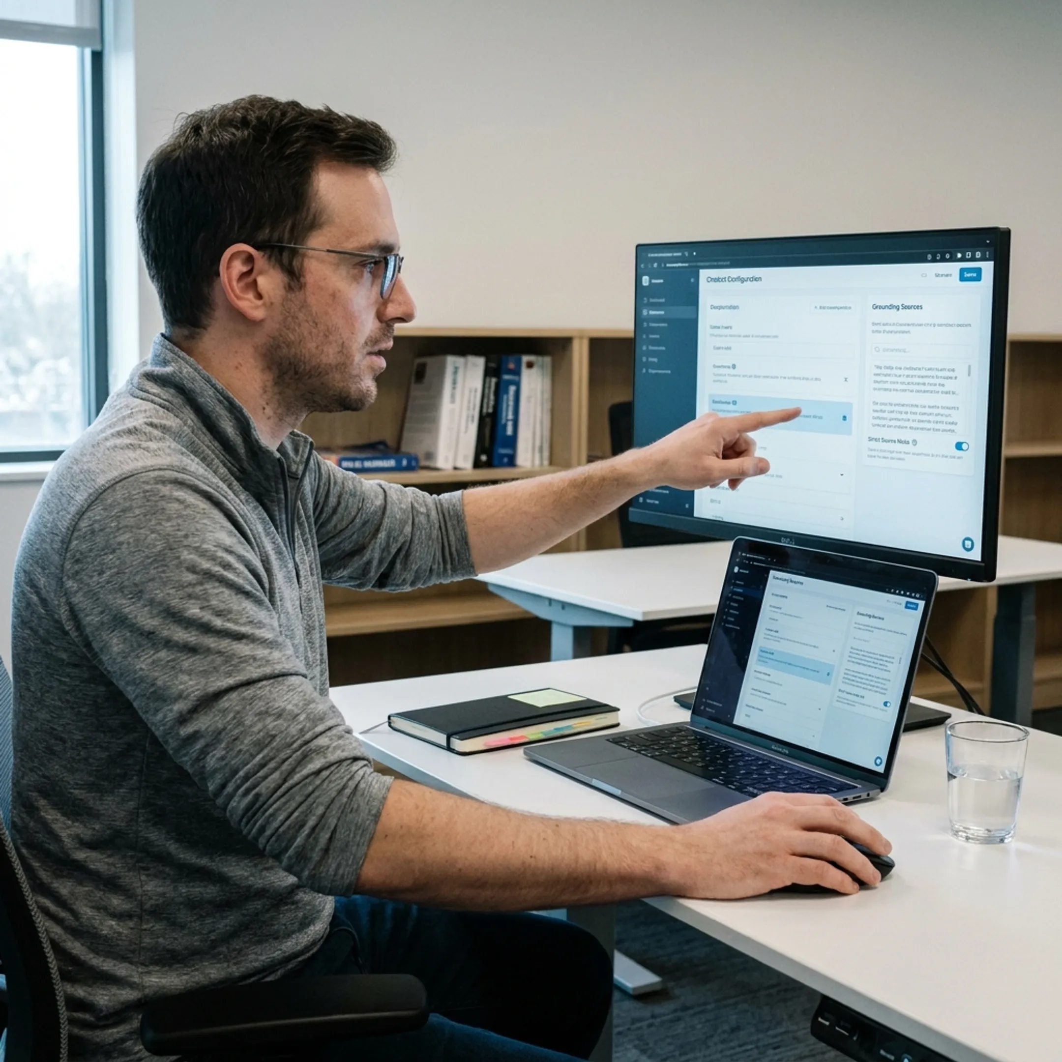 Team member configuring a document-grounded AI chatbot