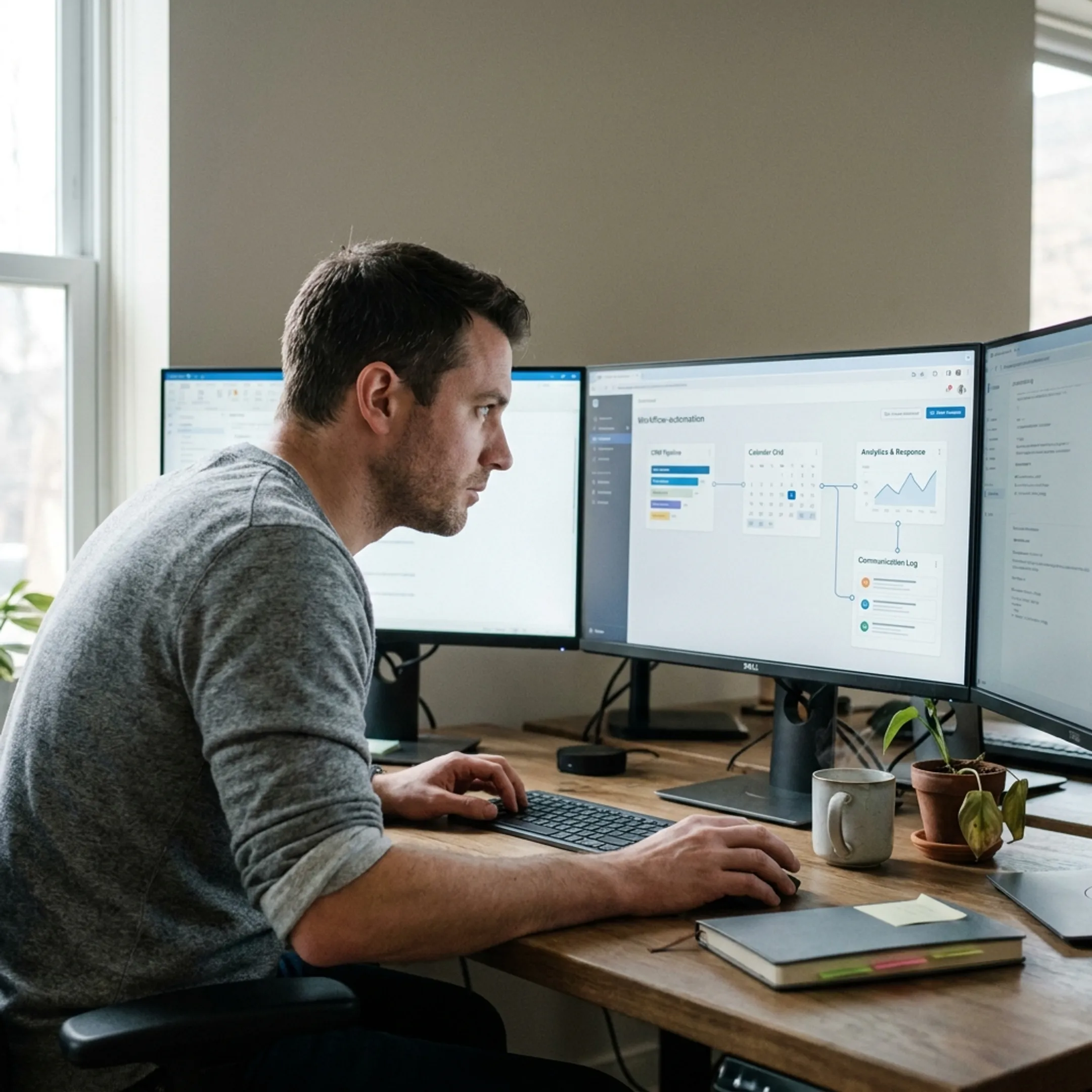 Engineer reviewing an AI workflow connected to business tools