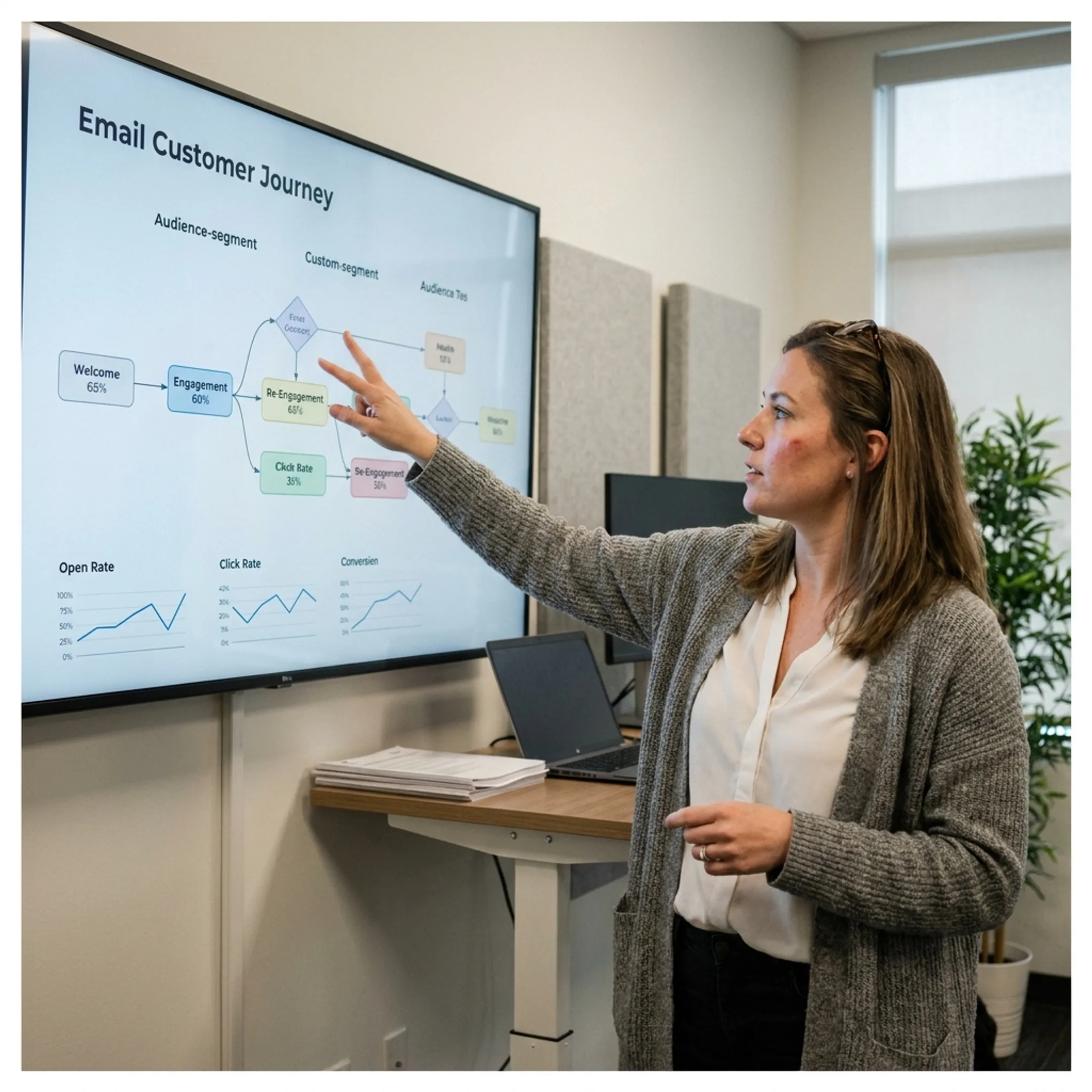 Email marketing specialist mapping segmented customer journeys and campaign automation