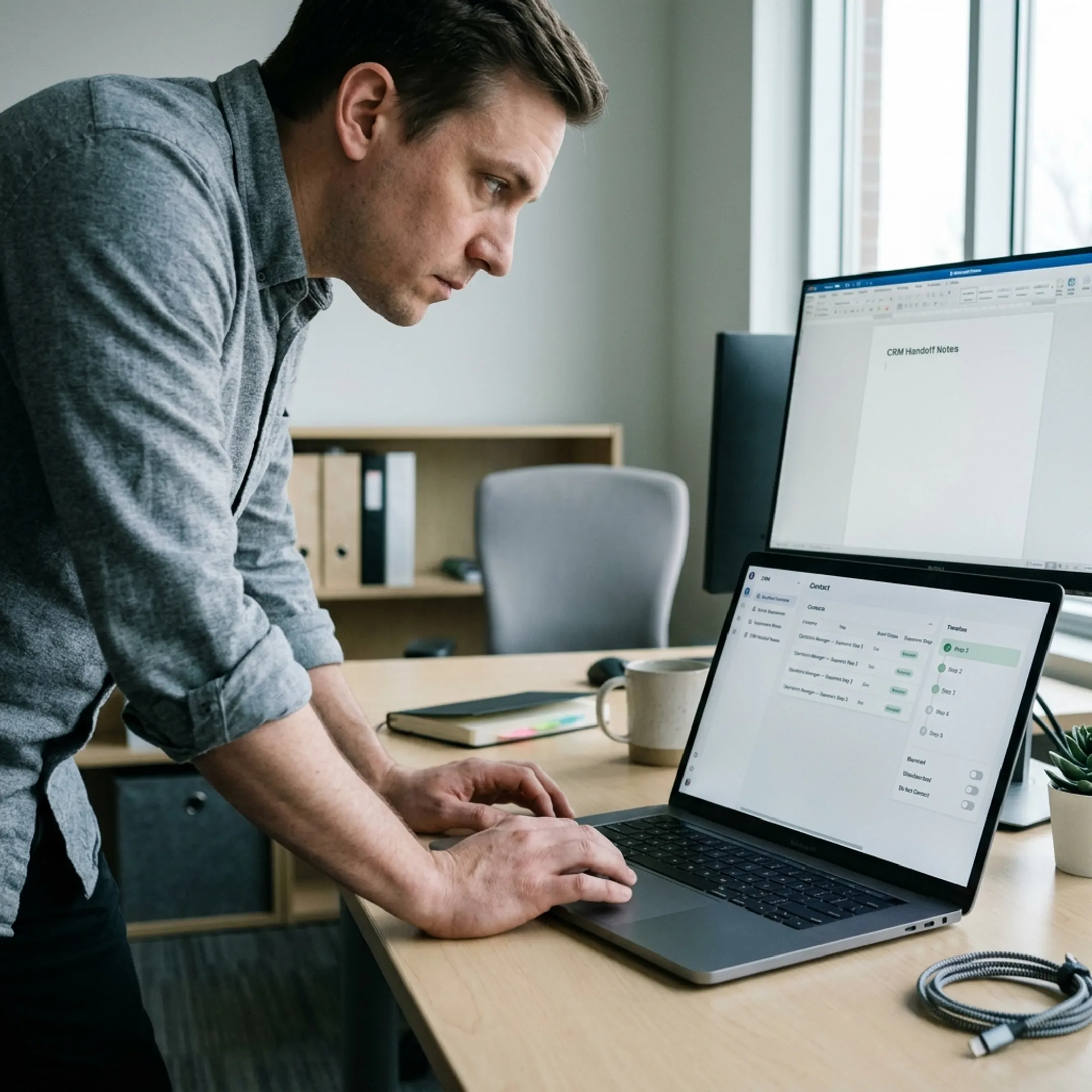 B2B outreach strategist organizing qualified contacts and follow-up messages