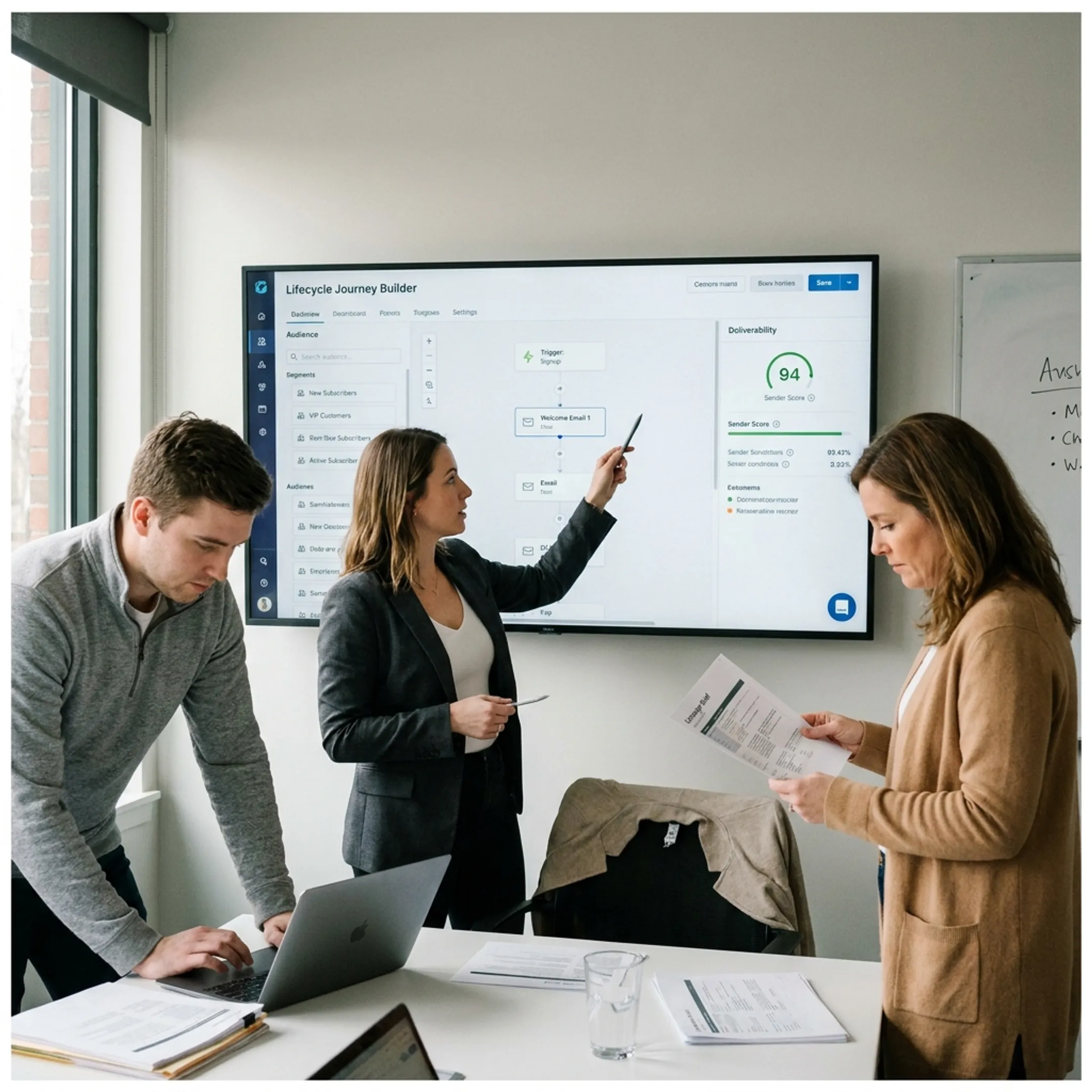 Email team planning outreach sequences for a defined audience