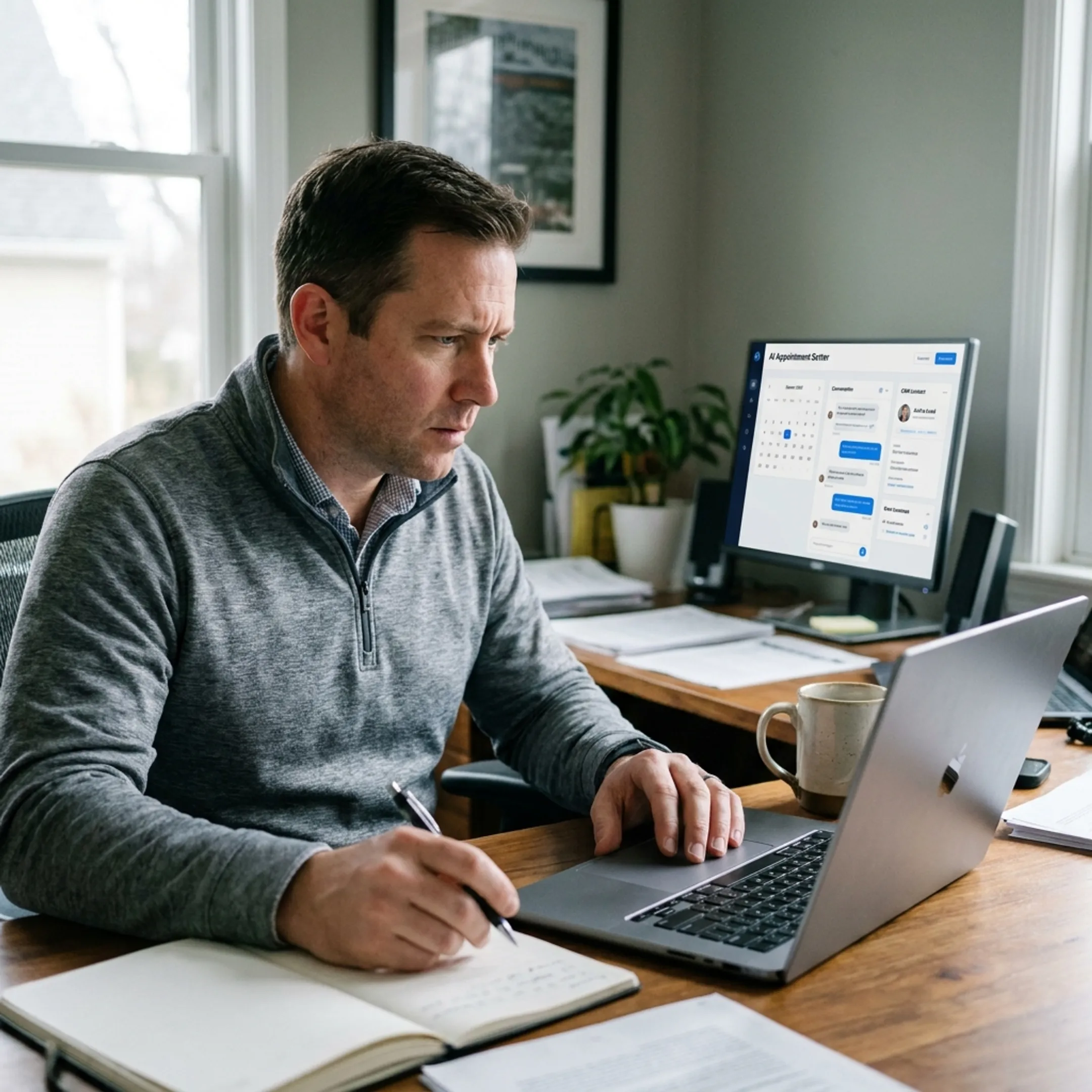 AI booking assistant connected to a calendar and CRM