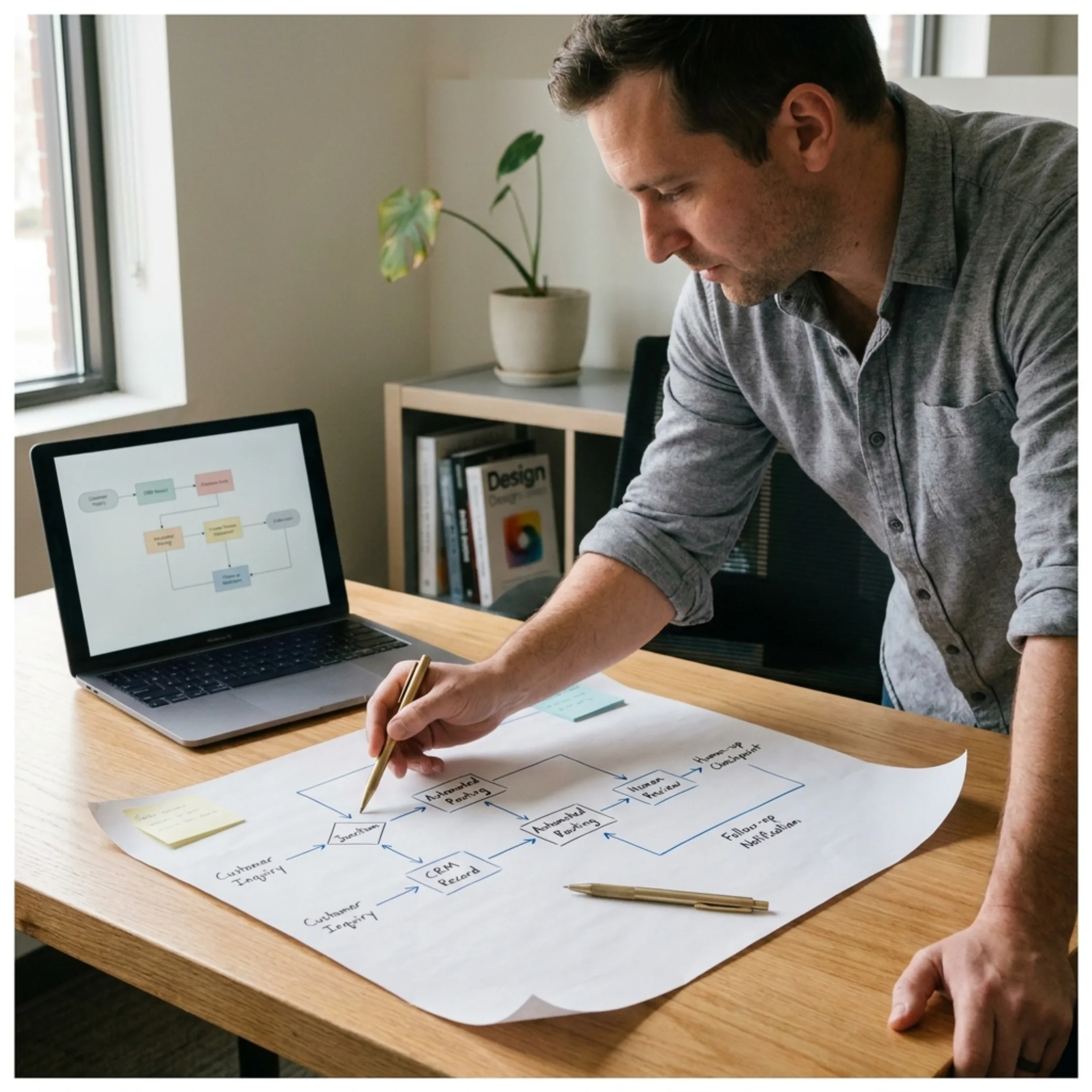 Automation consultant mapping business systems and processes