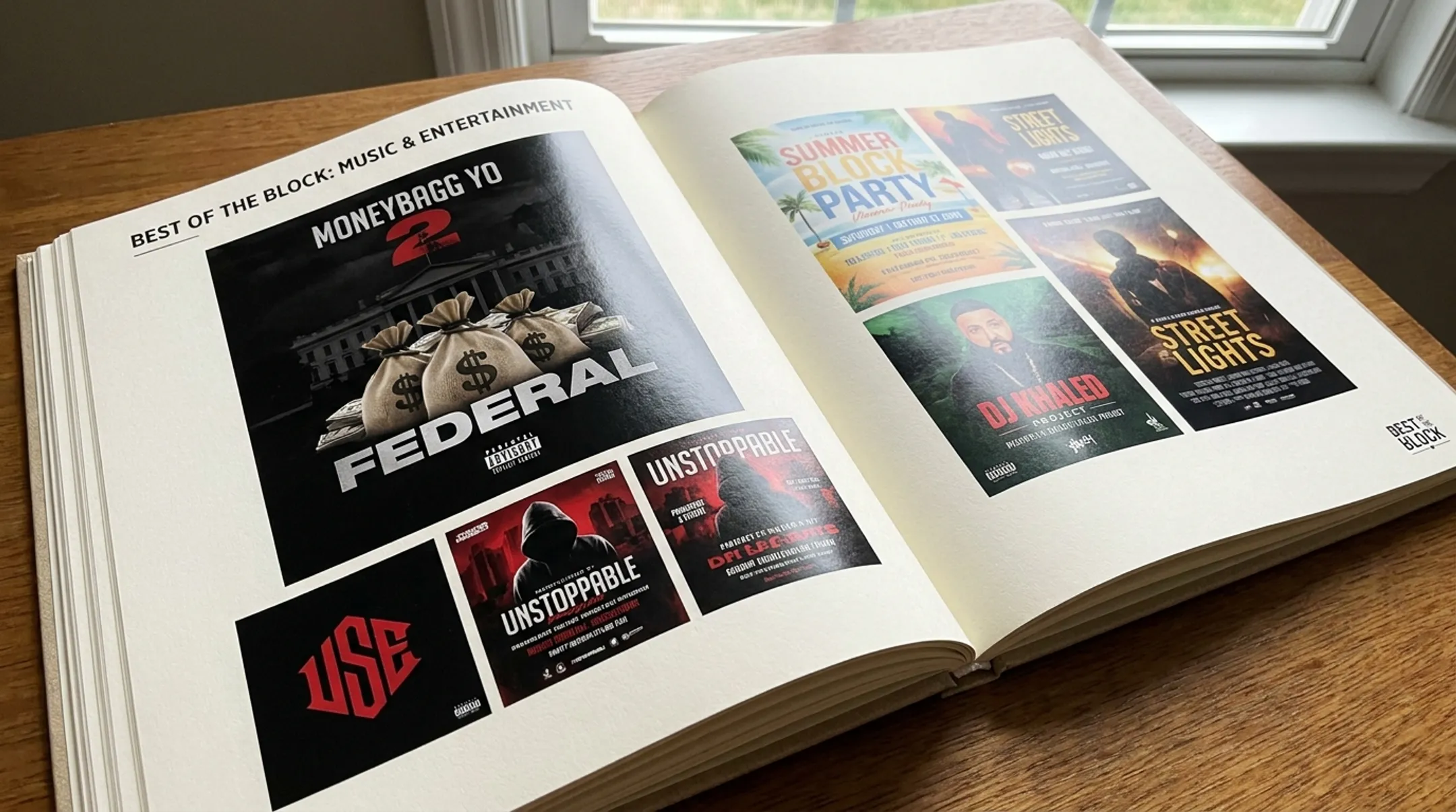 Best of the Block promotional artwork and album cover design portfolio