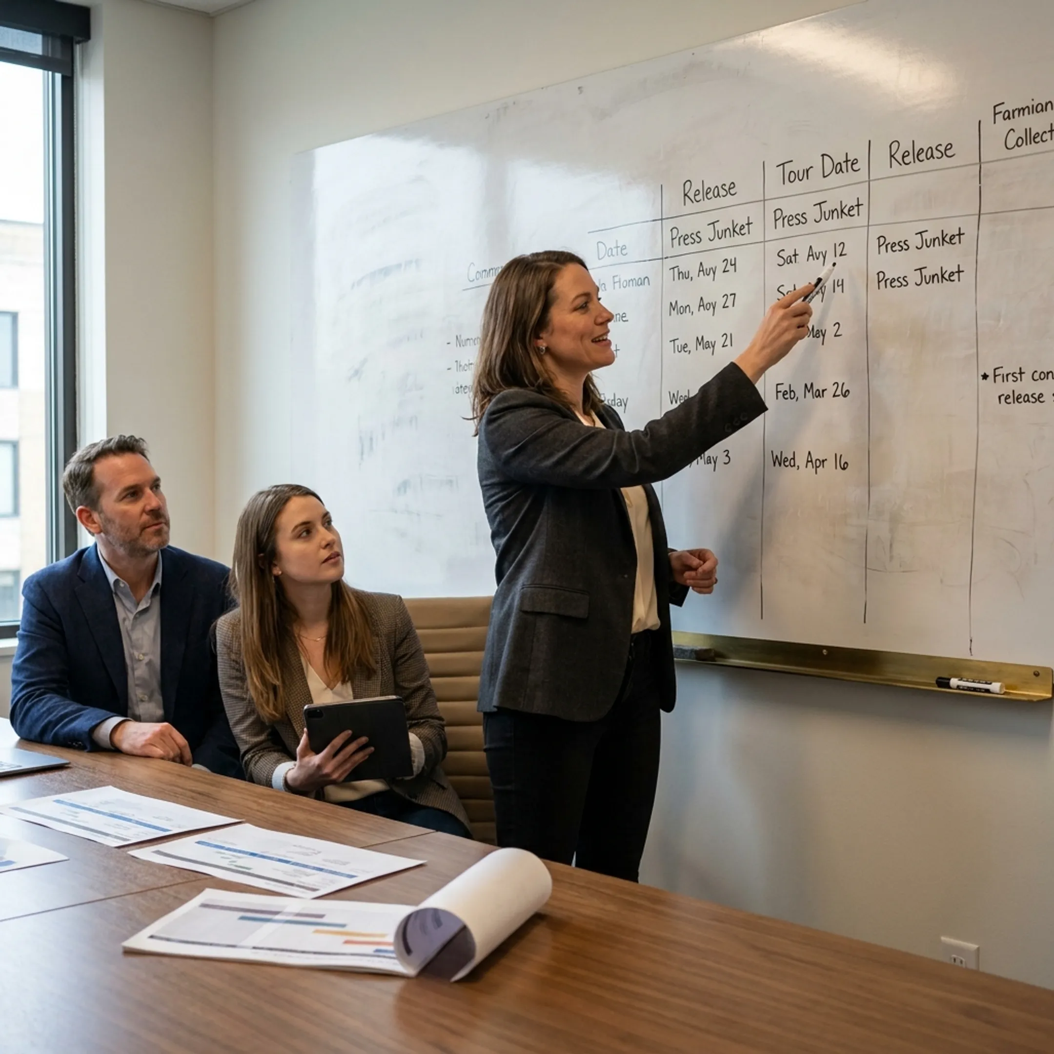 Music PR team mapping rollout timeline and campaign strategy
