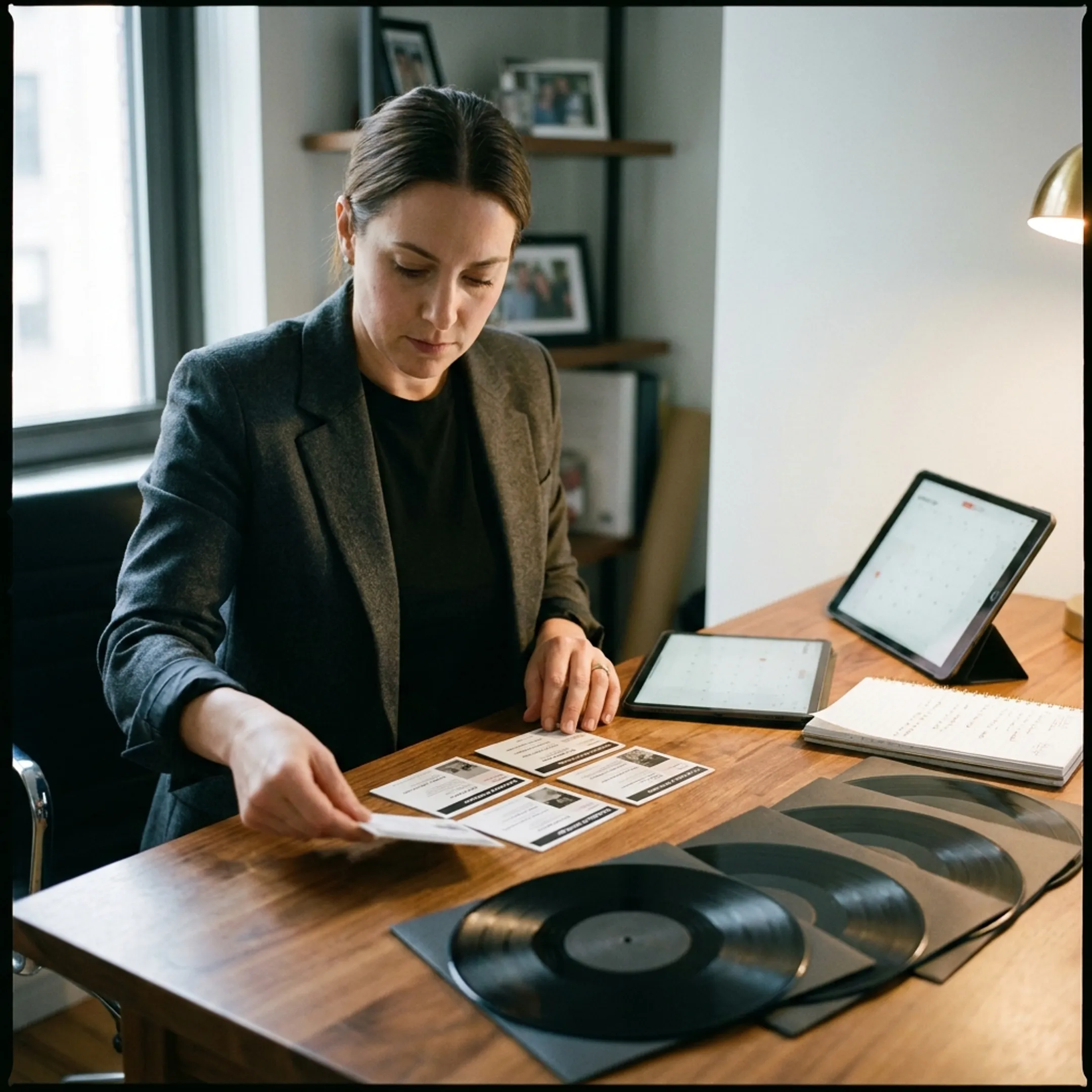 Music marketing specialist planning a promotional rollout calendar