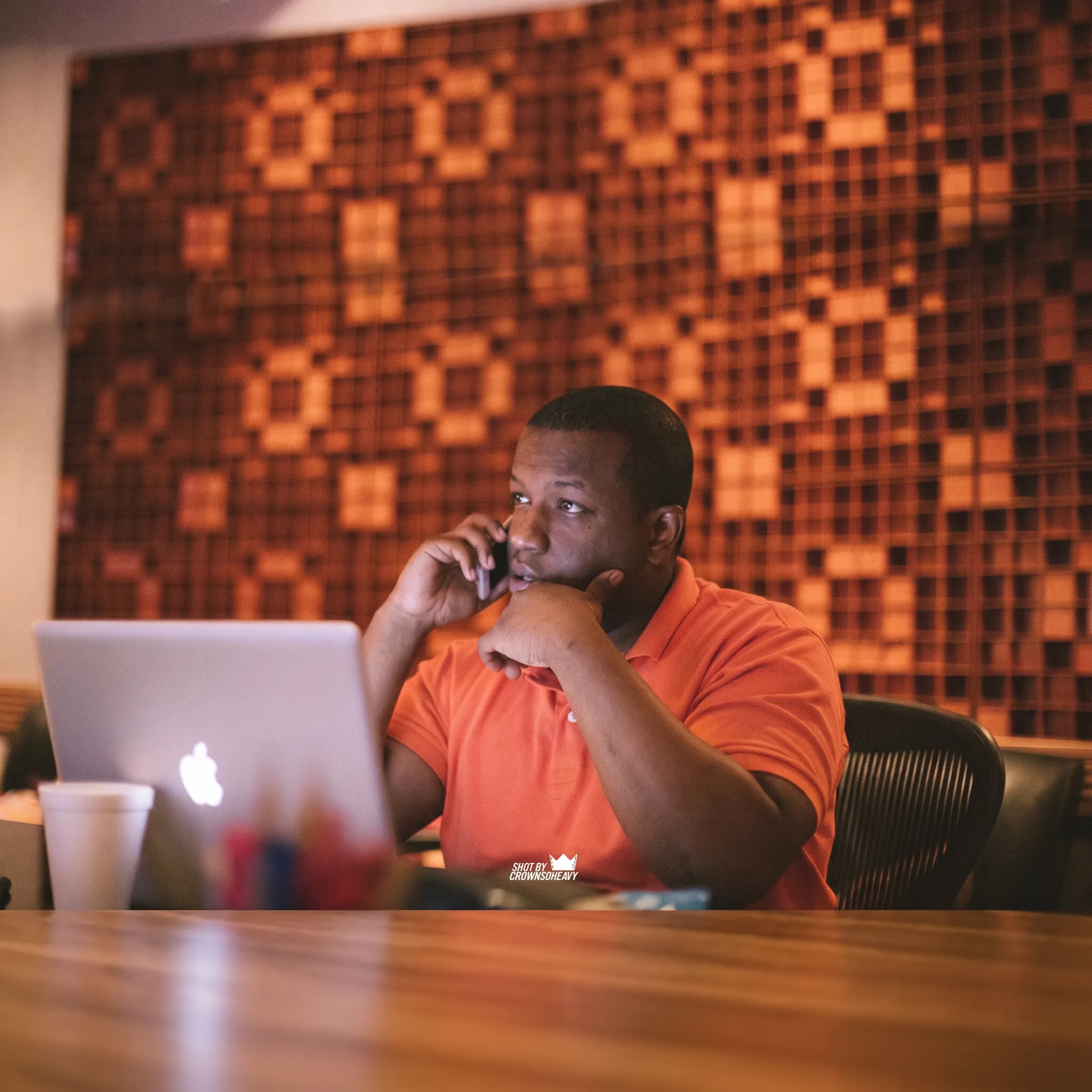 Artist brand development consultation in a professional recording and design facility