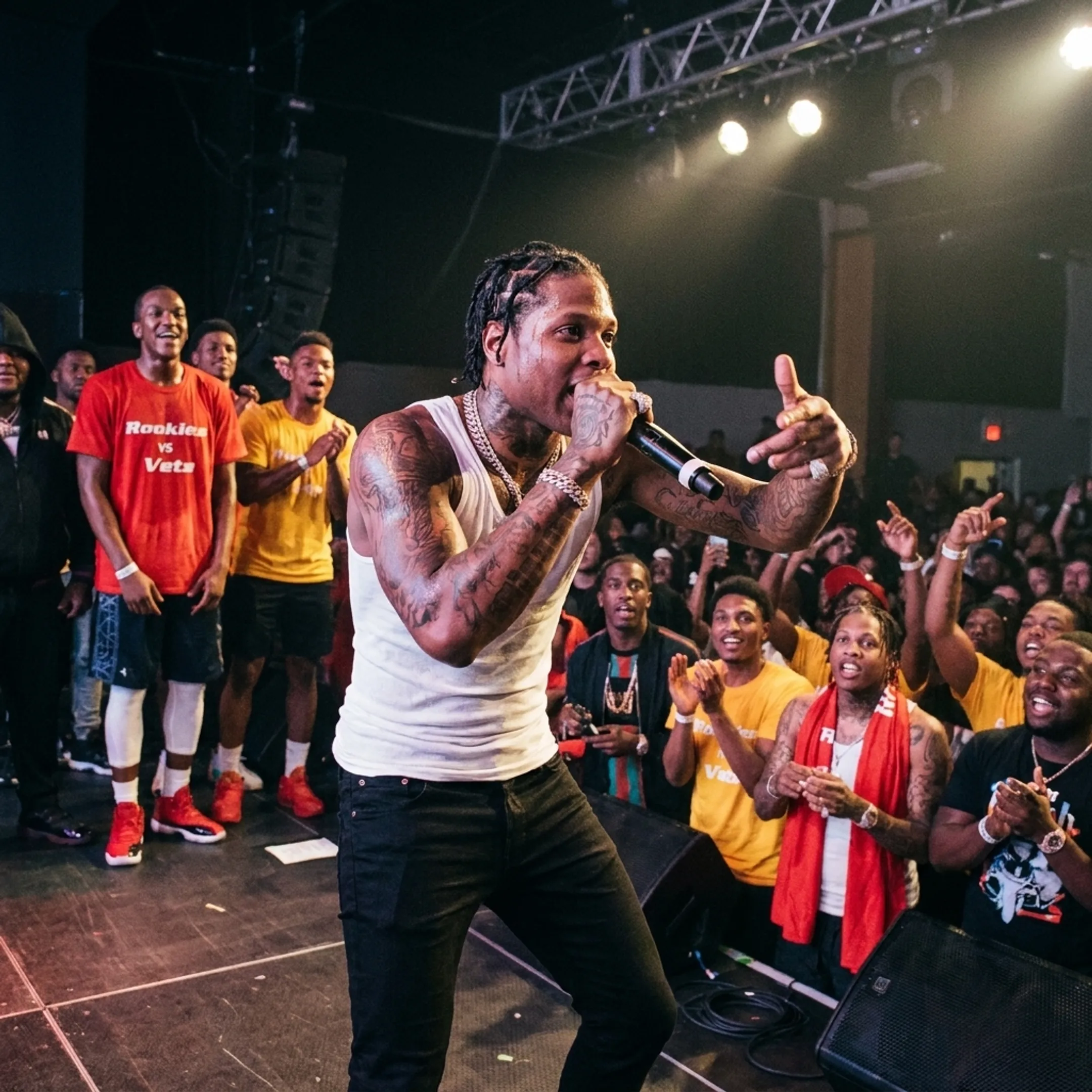 Celebrity performing on stage at a live entertainment event