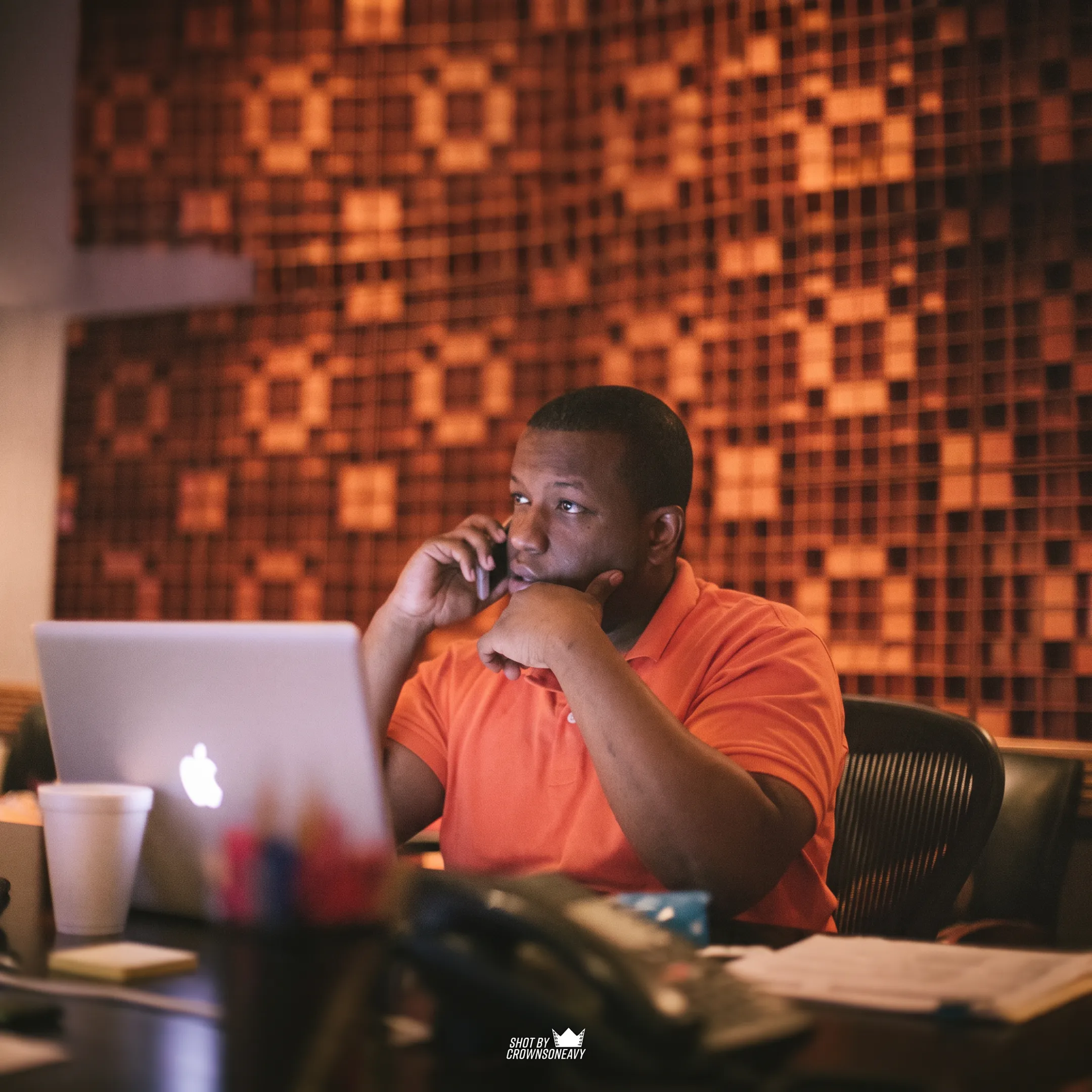 Music publicist discussing an artist release campaign with a creative team