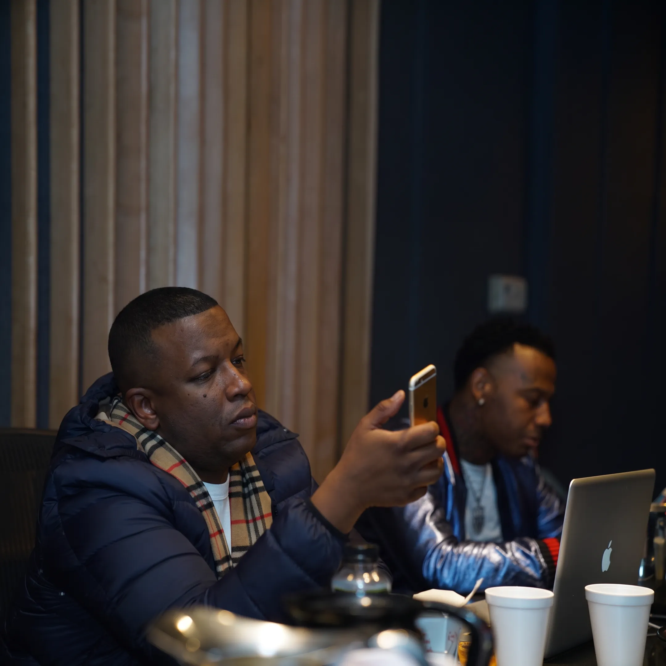 Music PR team planning an artist publicity campaign in a London studio