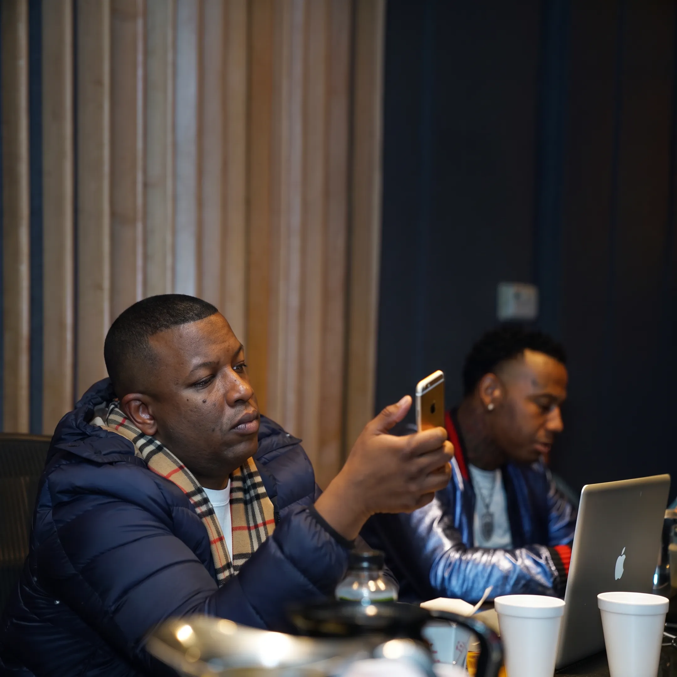 Artist and manager discussing music career strategy