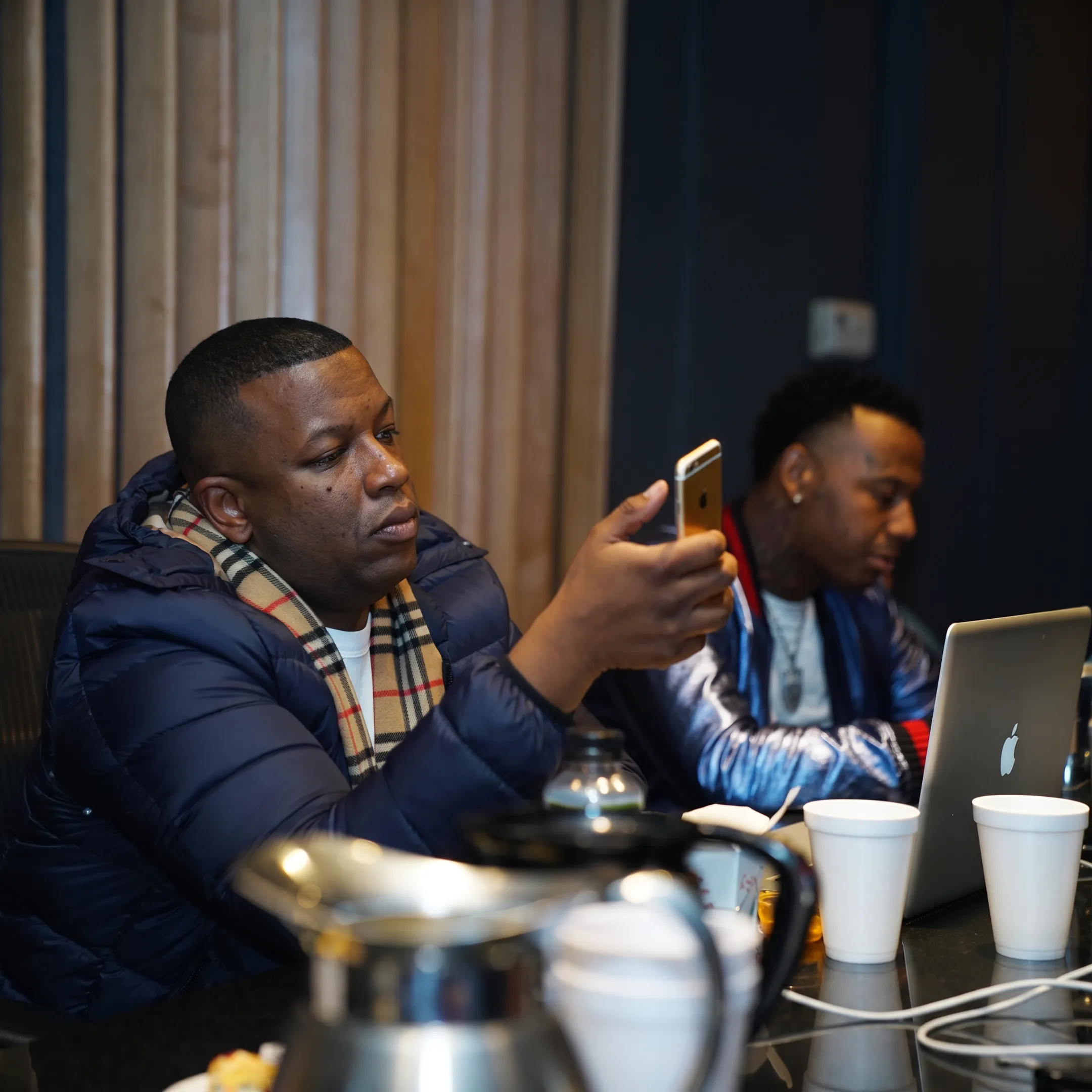 Artist manager discussing a career plan with a musician