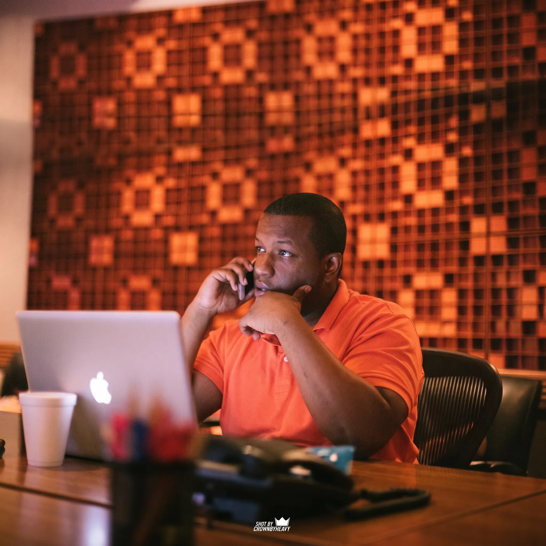 Music PR professionals planning an artist publicity campaign in a Los Angeles studio