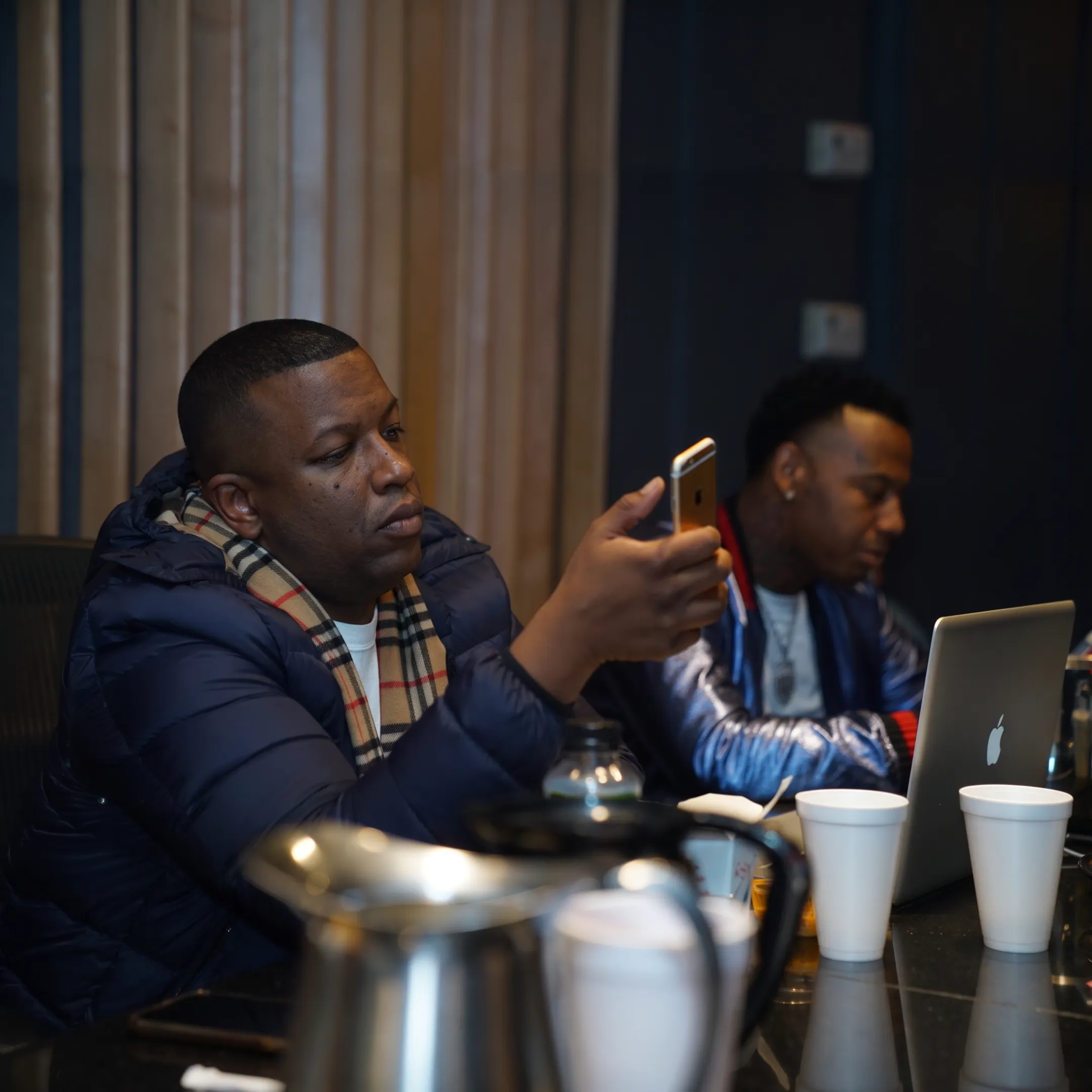 Artist and PR consultant discussing a music release campaign