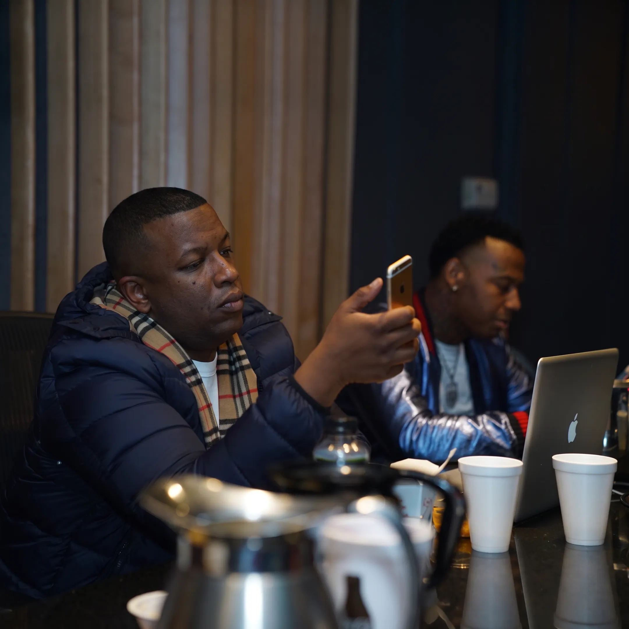 Music manager and artist planning a release strategy together