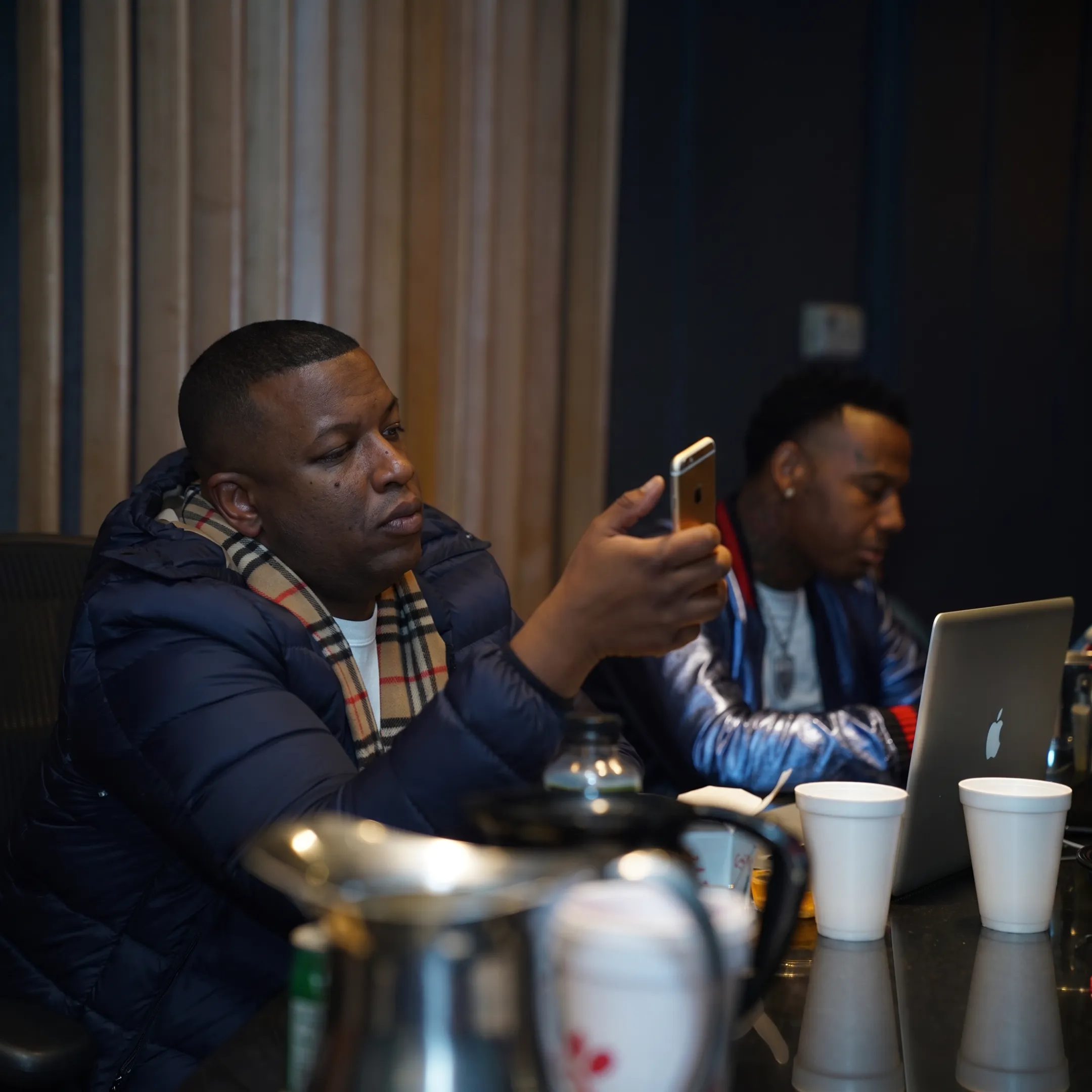 Entertainment consultant discussing artist strategy with a music professional