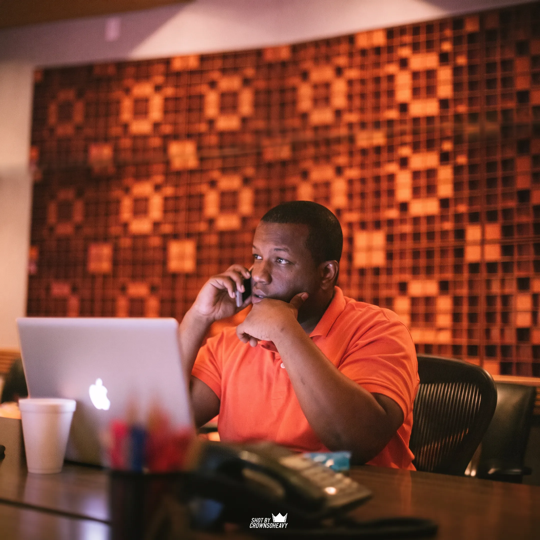 Entertainment consultant reviewing an artist campaign with a client