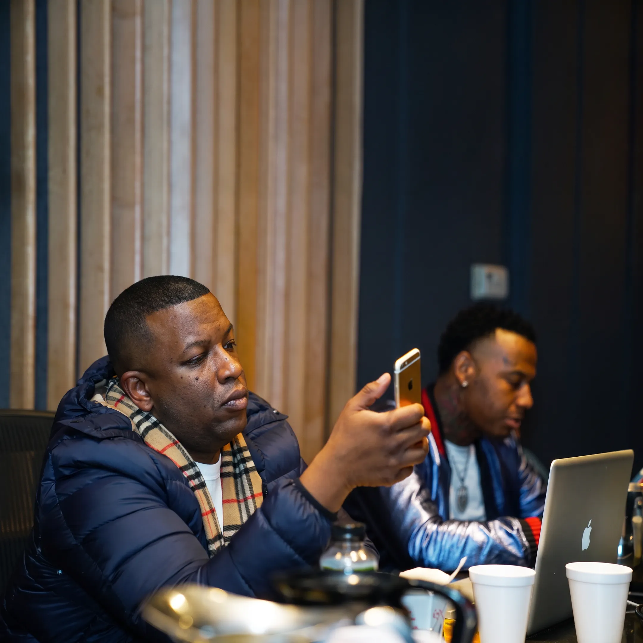 Artist manager reviewing a career strategy with a recording artist