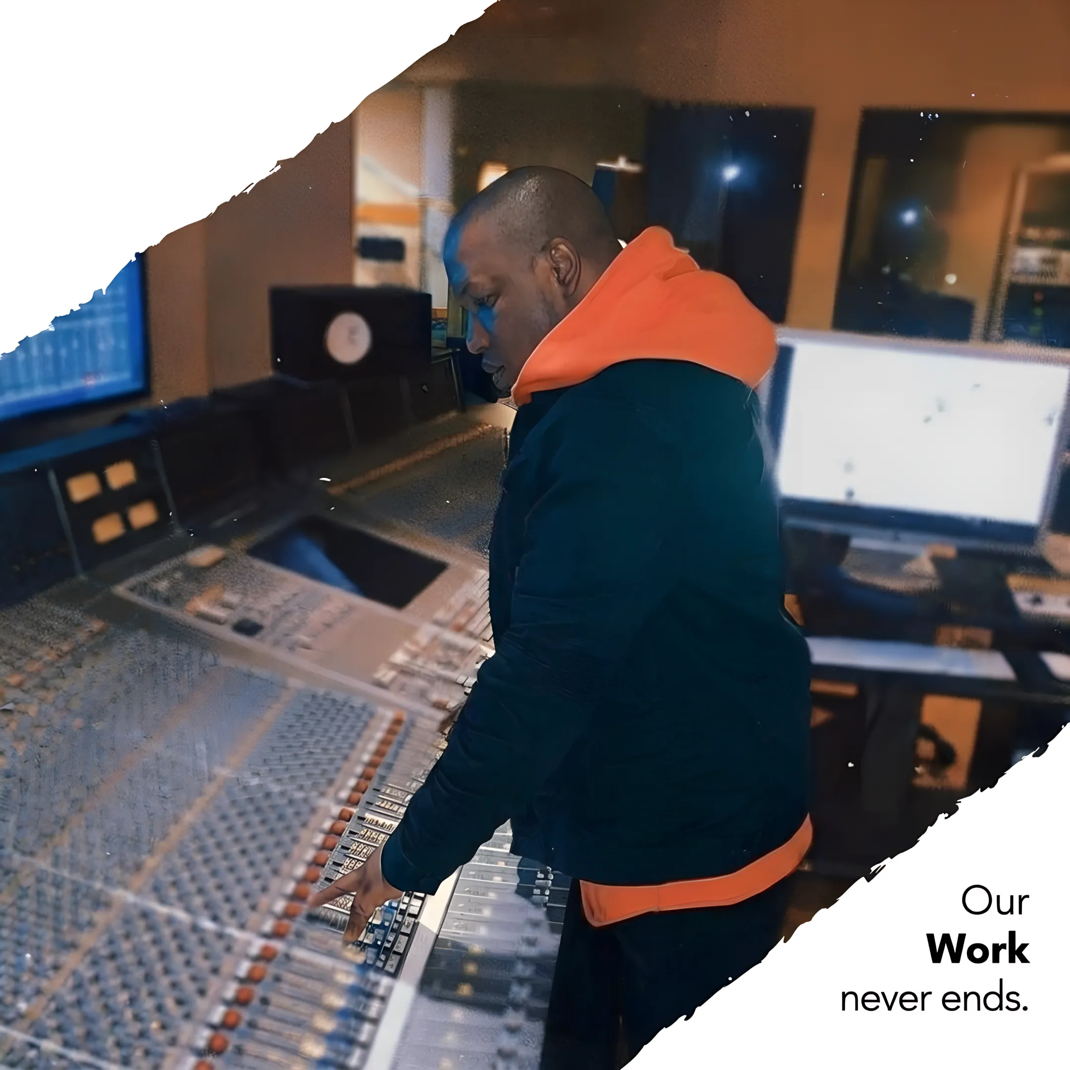 Independent artist recording TikTok music content in a creative studio