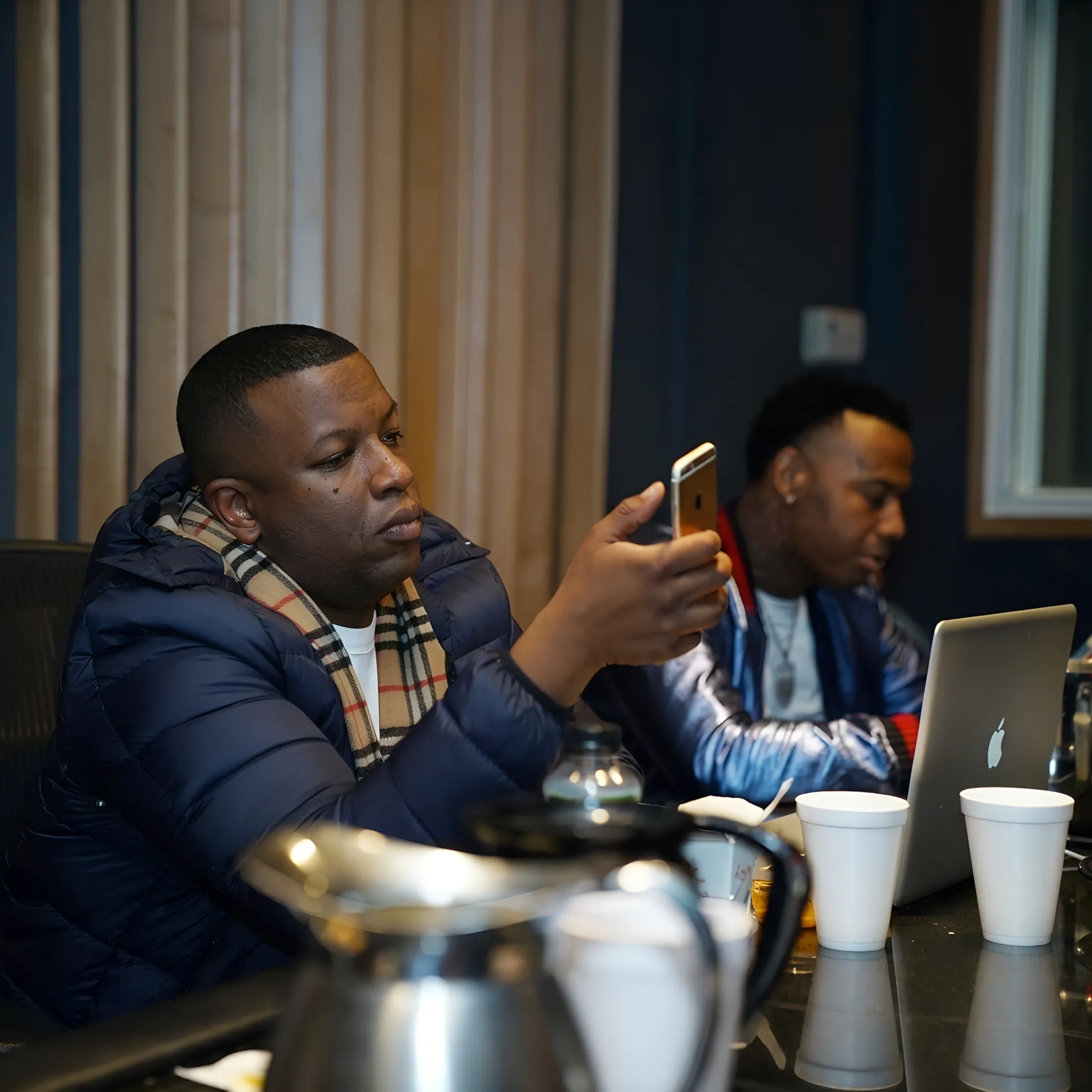 Artist and manager planning a concert booking strategy together