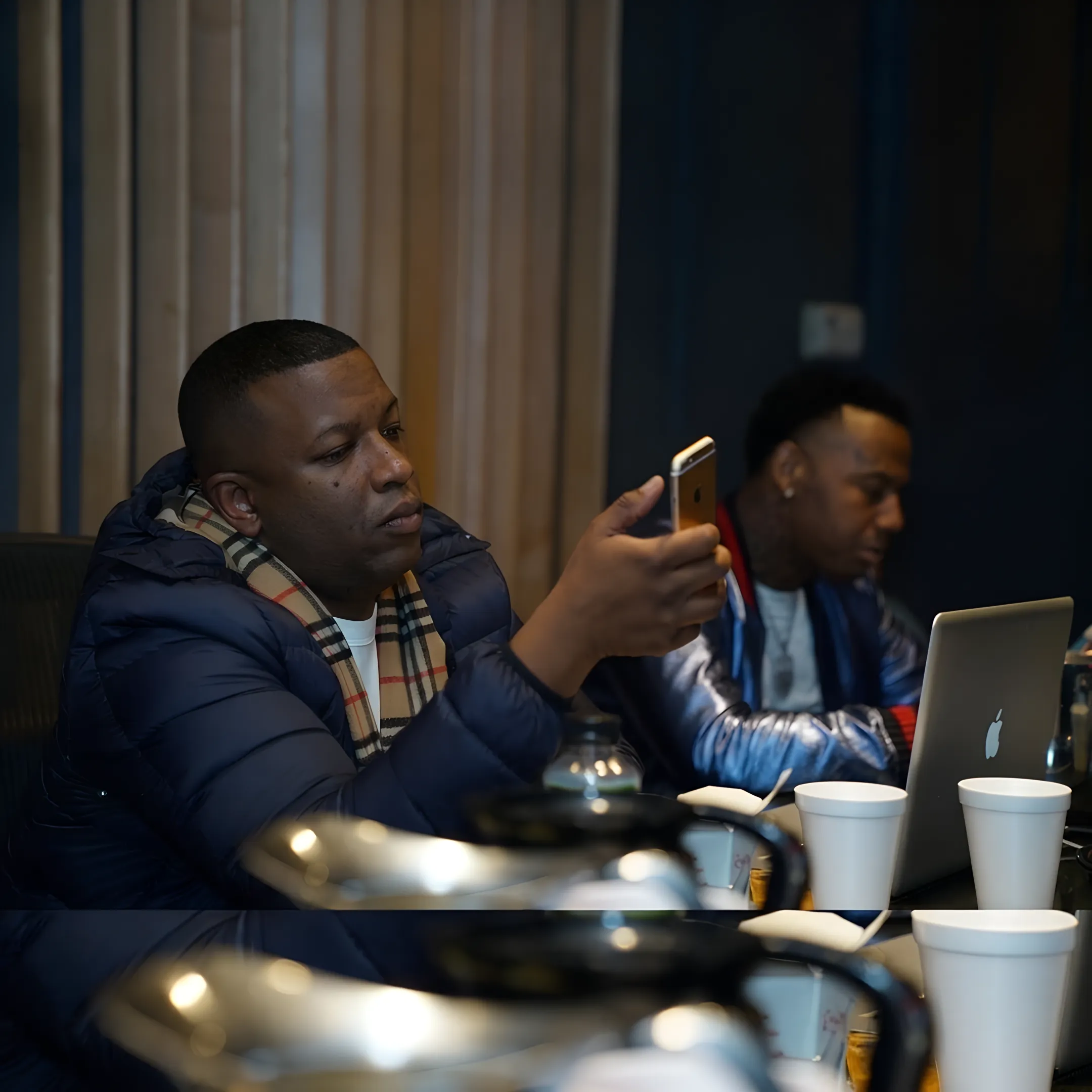 Music manager advising artist during a strategy session