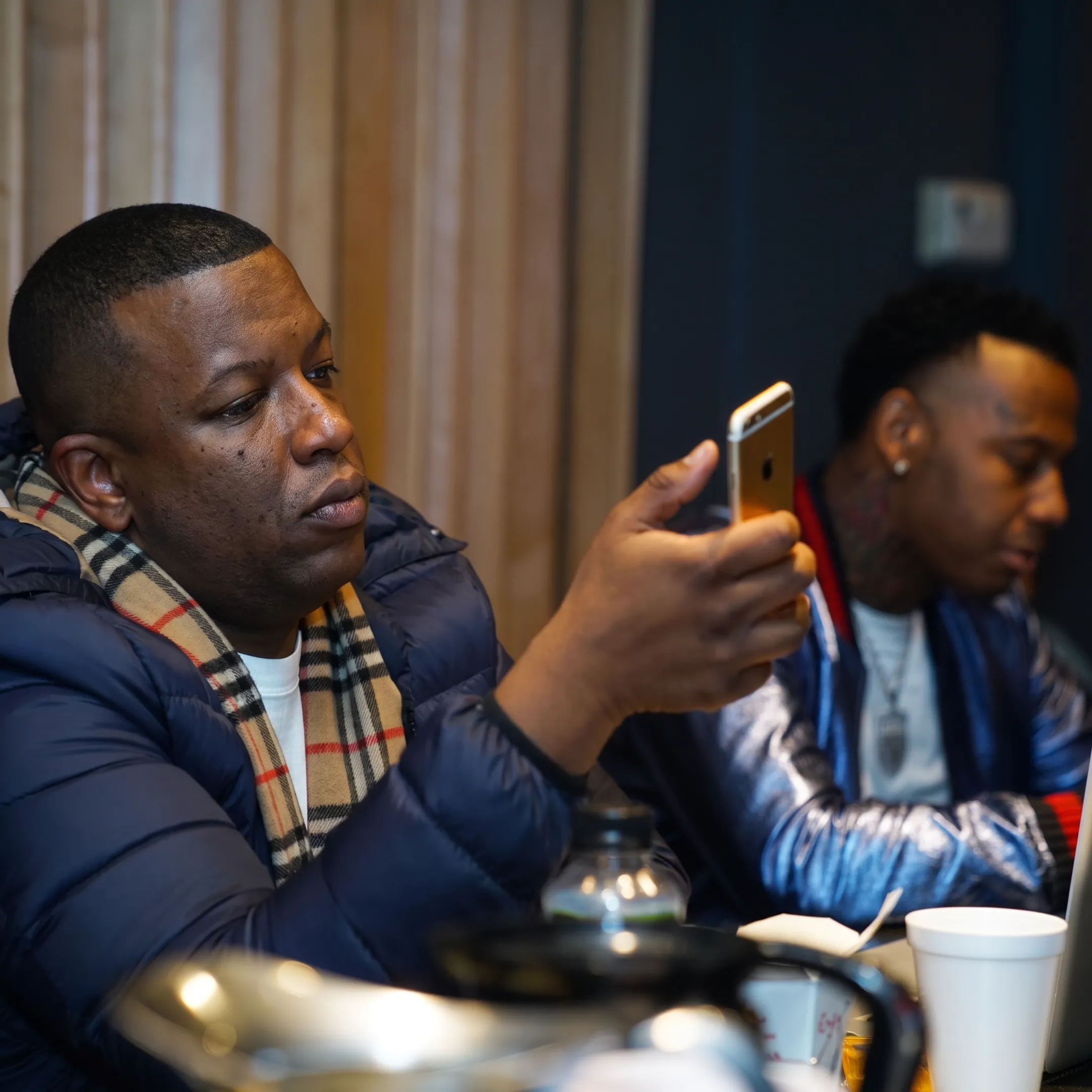 Music manager developing a release strategy with an artist and team