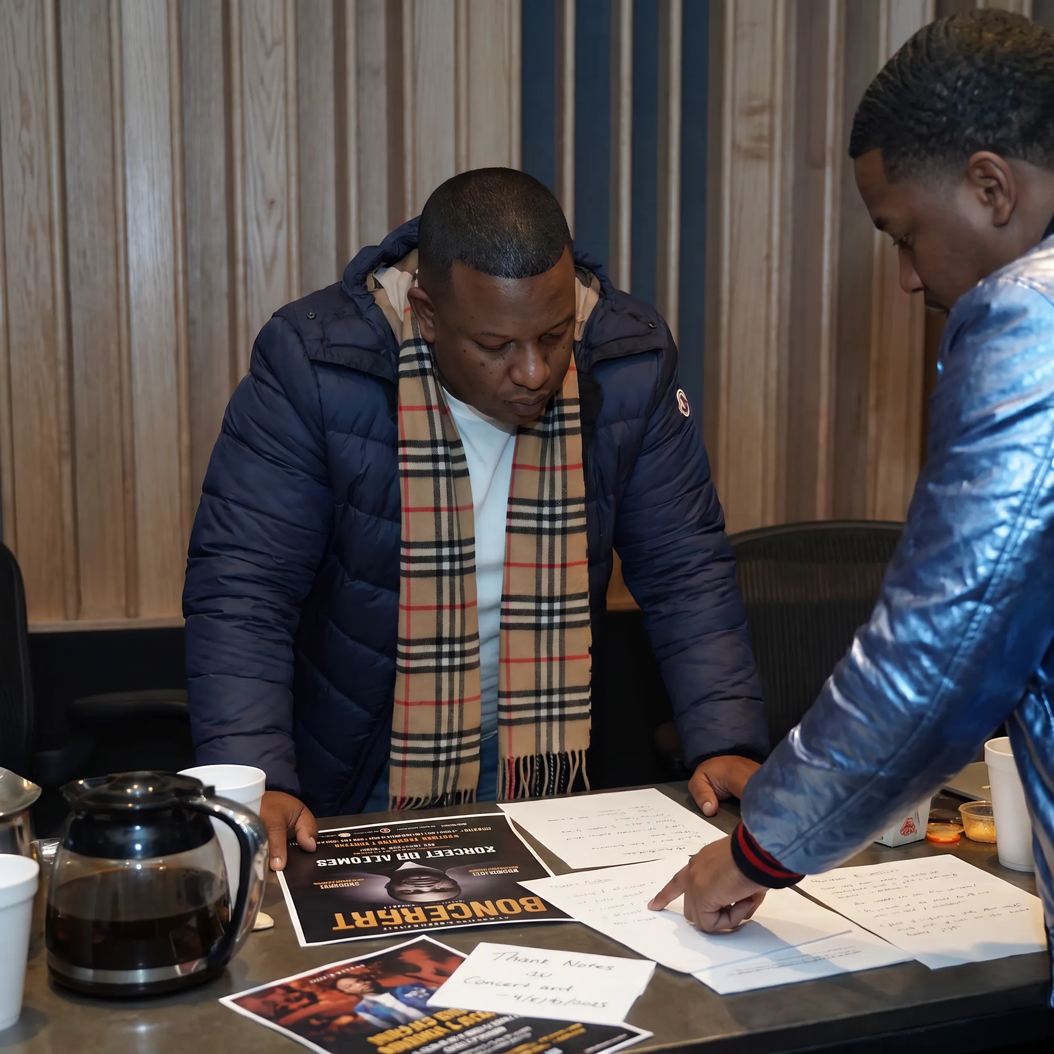 Entertainment team planning promotion for an independent artist concert
