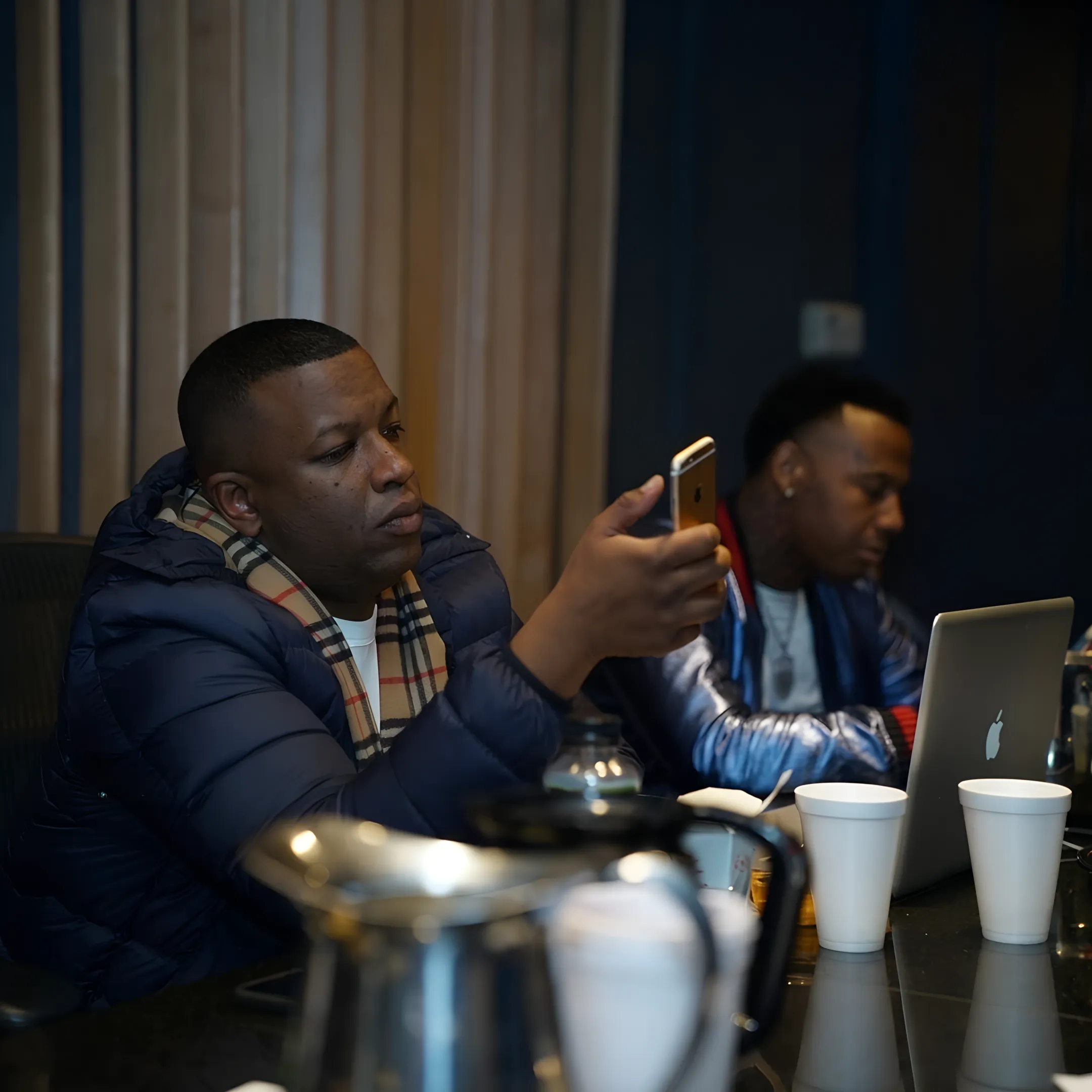 Artist and manager discussing a music release campaign