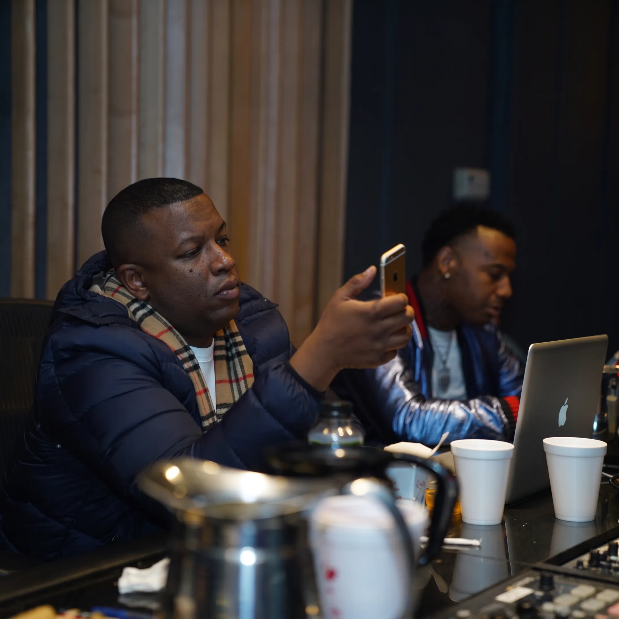 Artist and manager discussing music career strategy